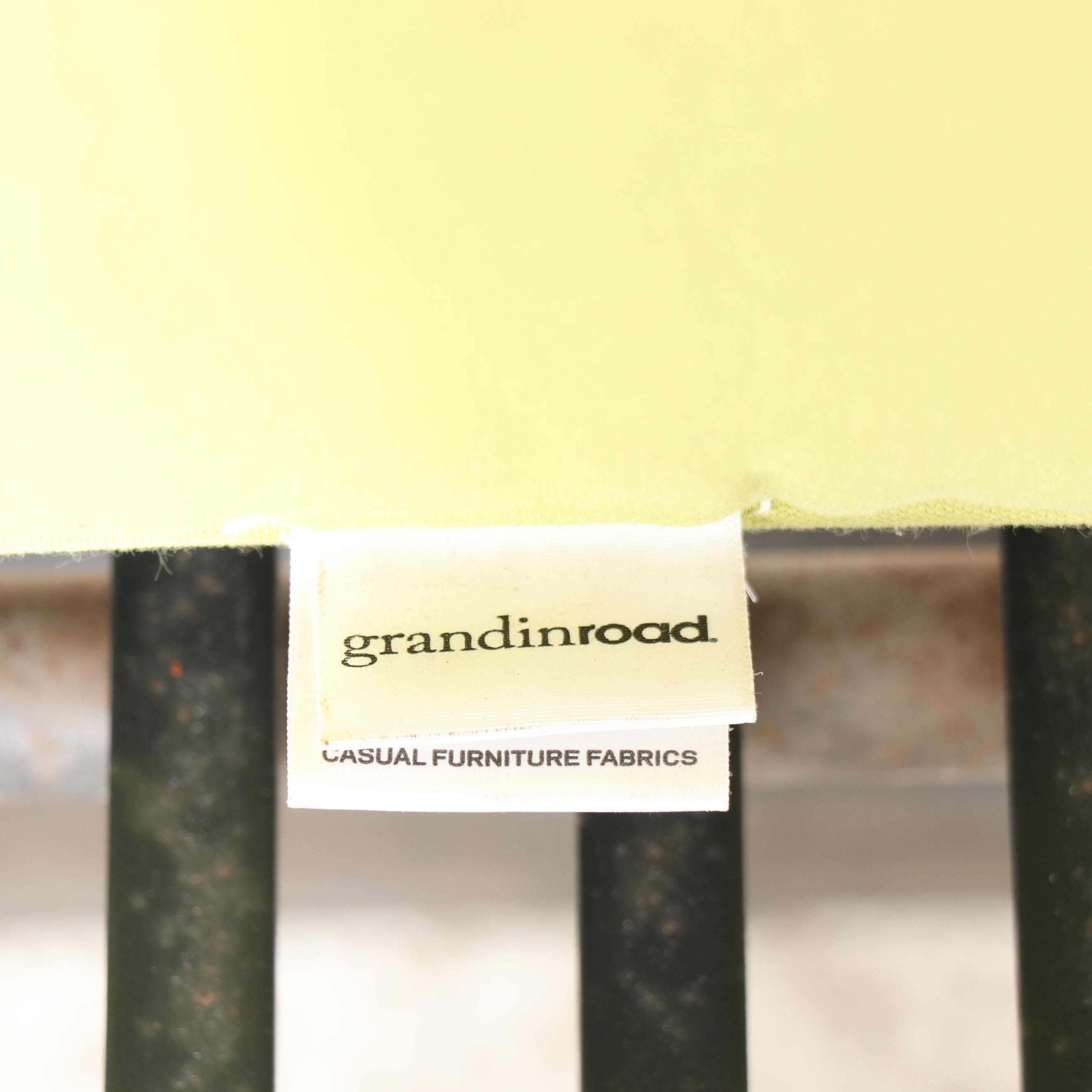 Contemporary Metal Patio Glider Bench with Grandinroad Cushion