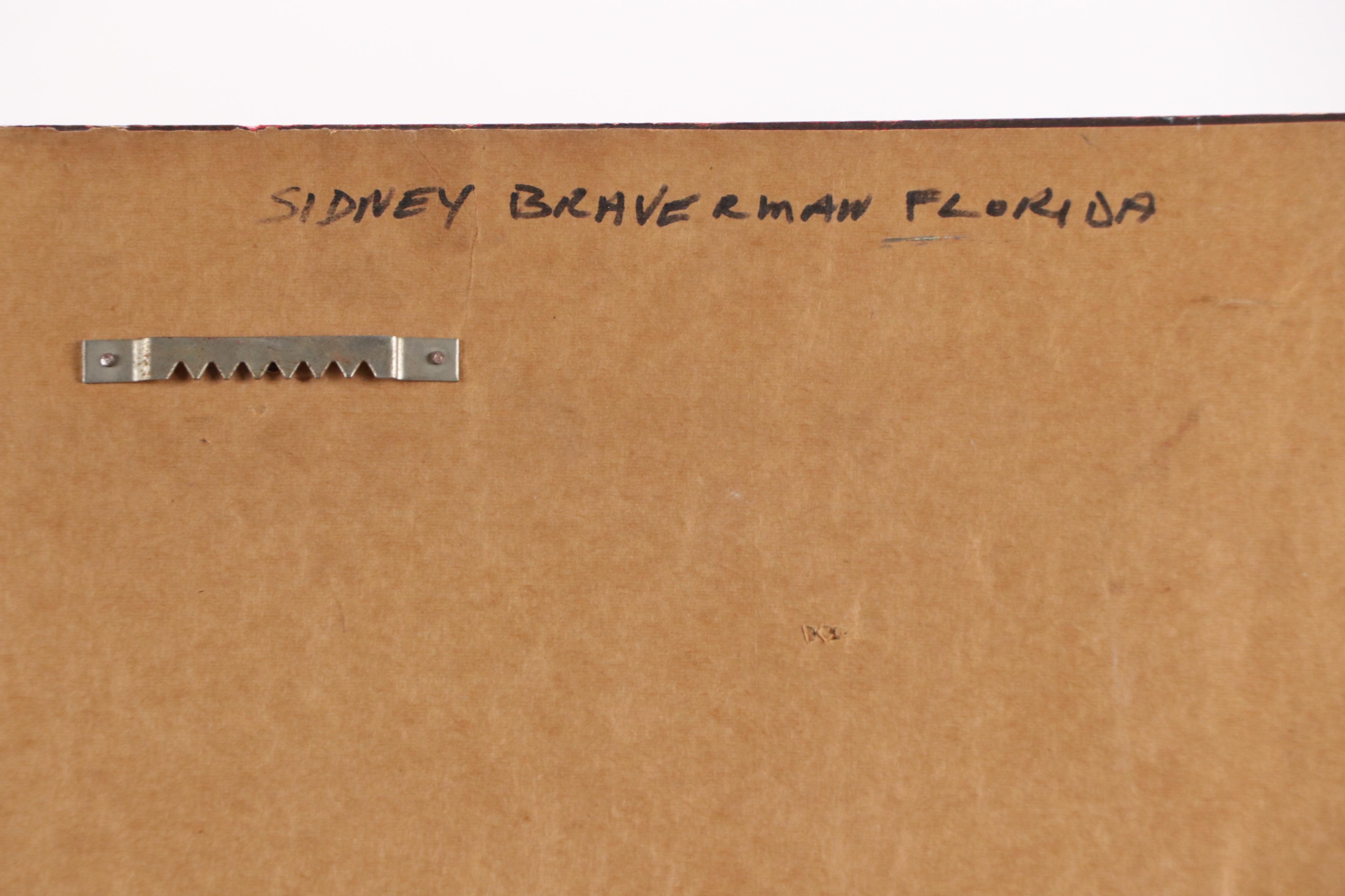 Sidney Braverman Pastel Drawing of Mercantile Street Scene, 1965