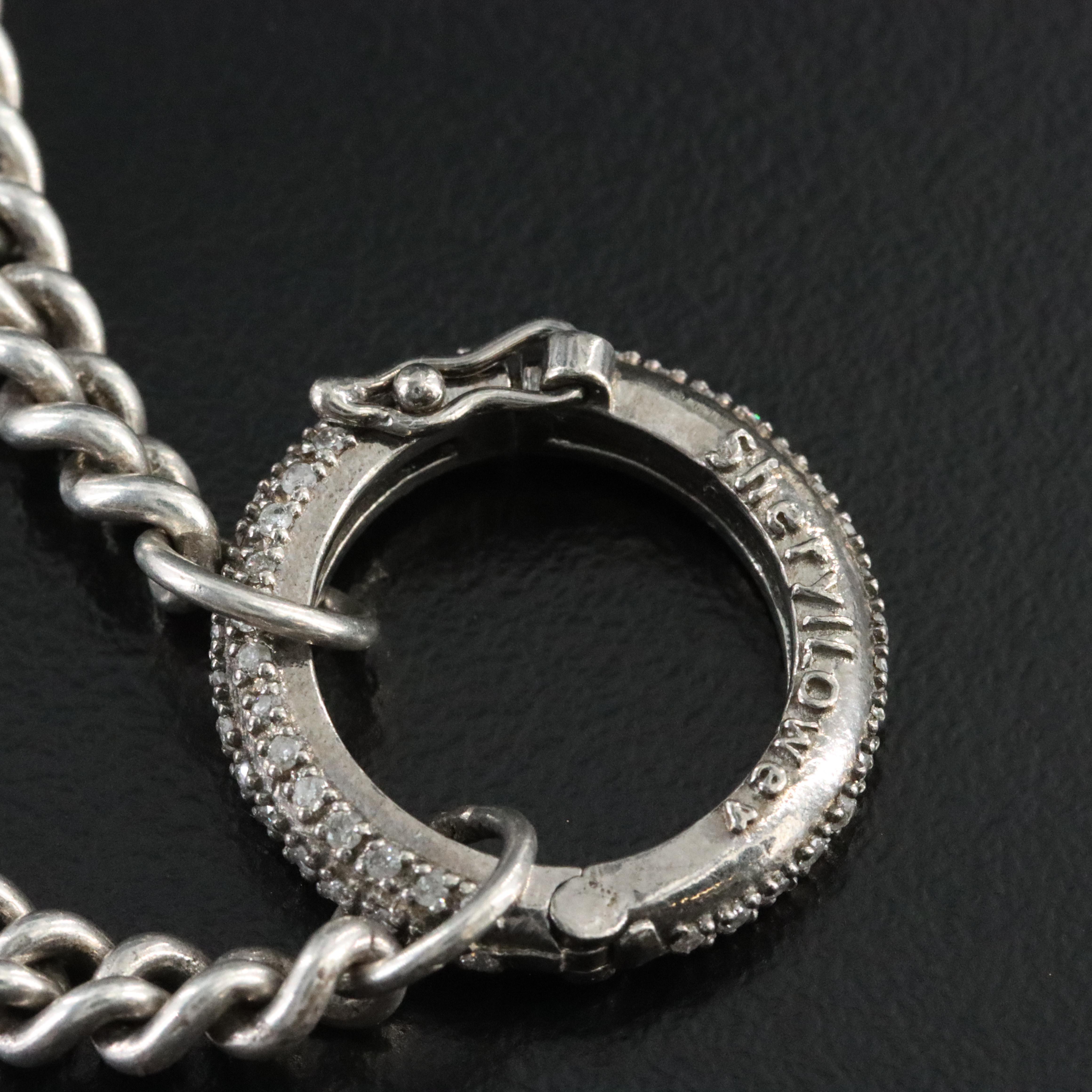 Sheryl Lowe Sterling Lapis Lazuli and Diamond Drop Pendant Necklace