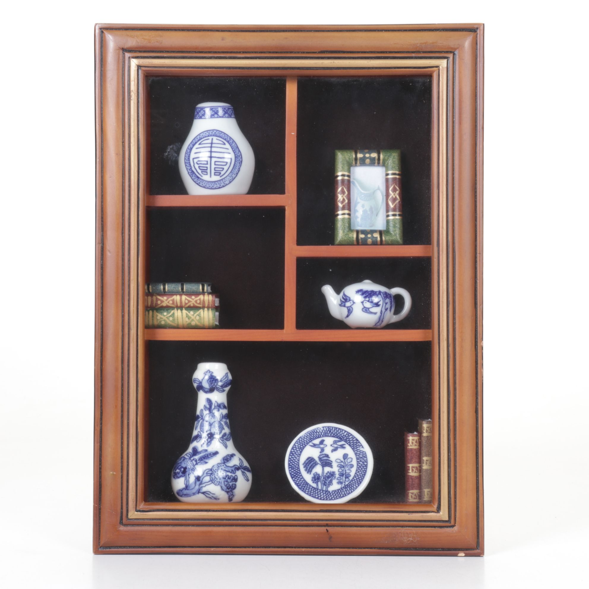 Framed Shadowbox of Miniature Chinoiserie & More