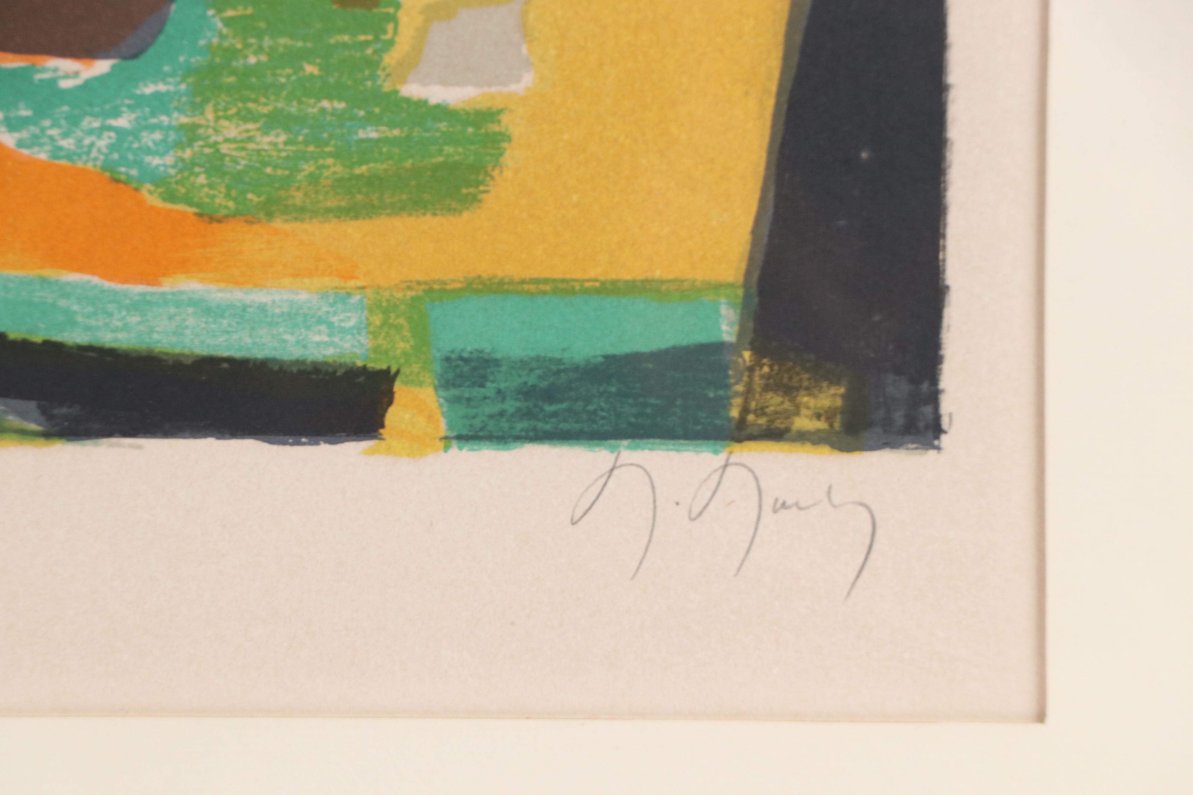 Marcel Mouly Lithograph "La Blouse Rayée," Mid-20th Century