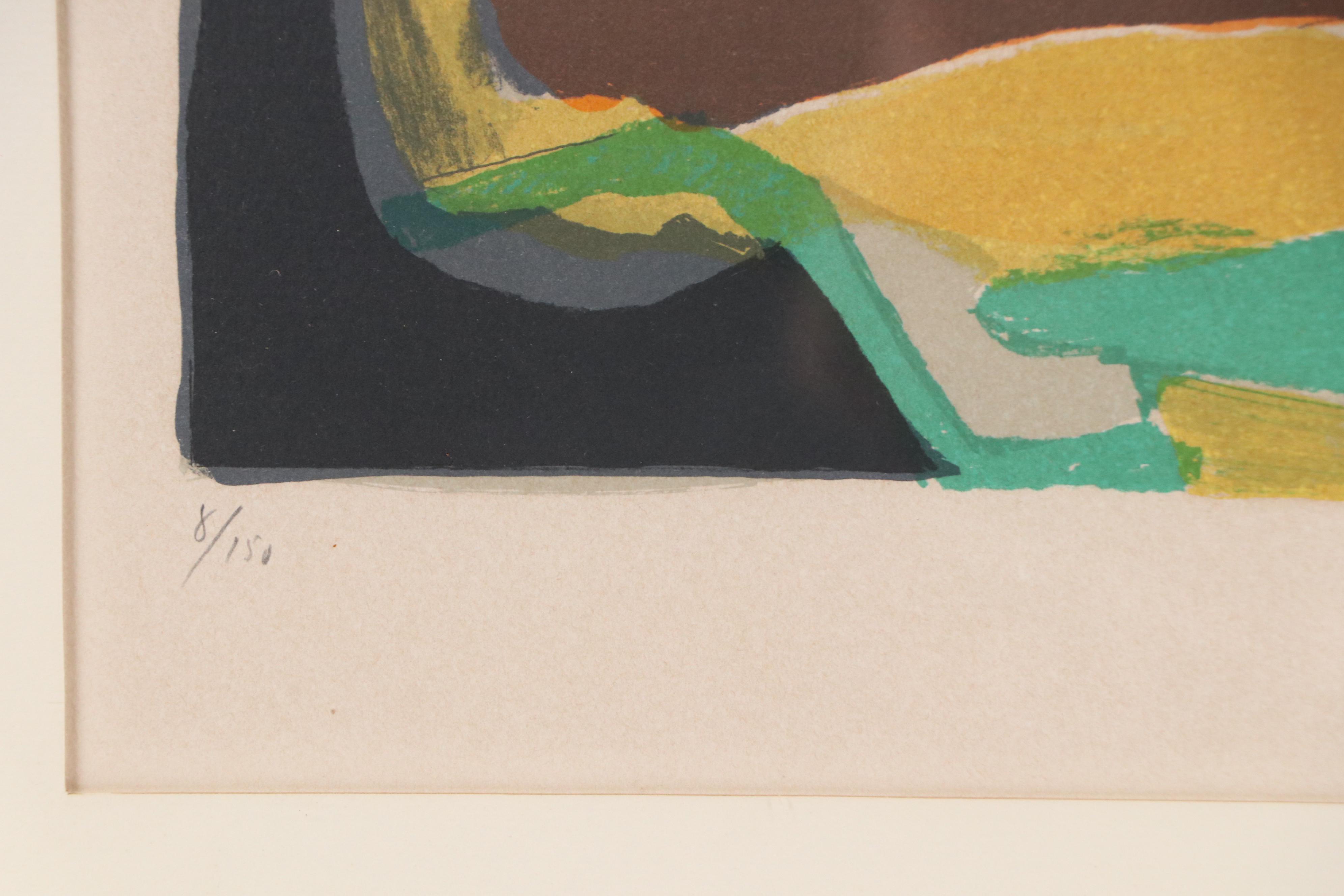 Marcel Mouly Lithograph "La Blouse Rayée," Mid-20th Century