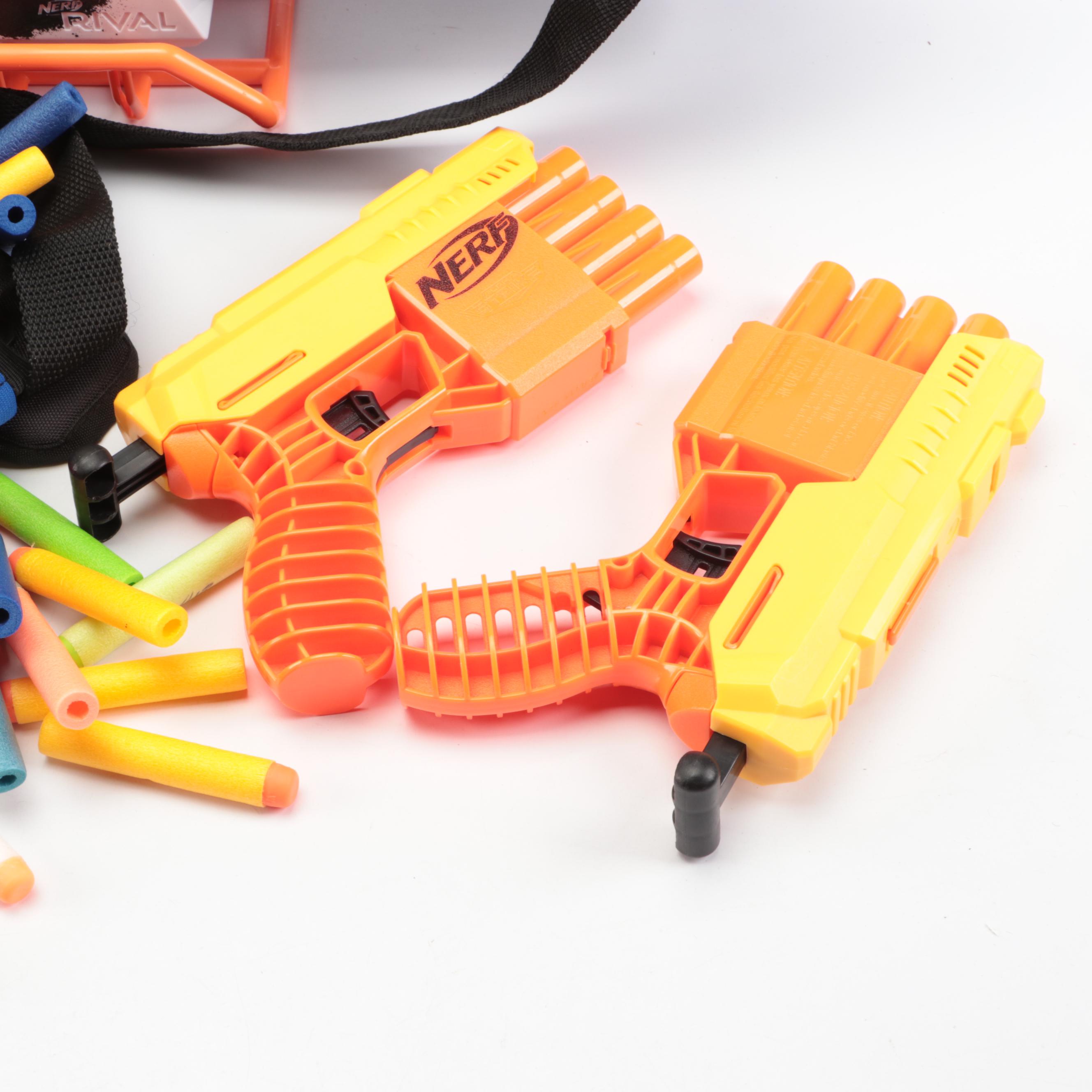 Nerf Rival Phantom Corps Prometheus MXVIII-20K and Alpha Strike Fang Blasters