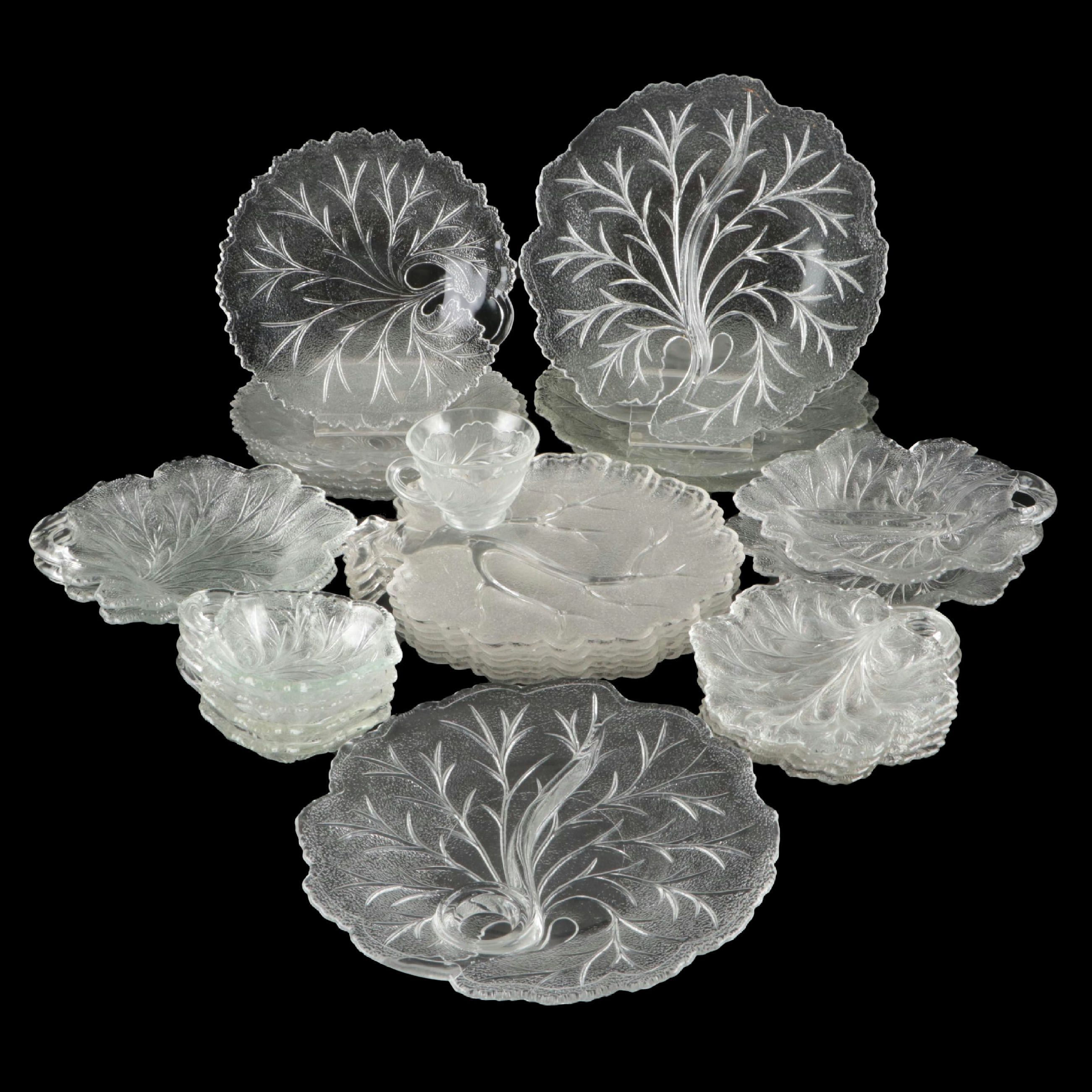 Indiana Glass "Pebble Leaf" Glass Dinnerware