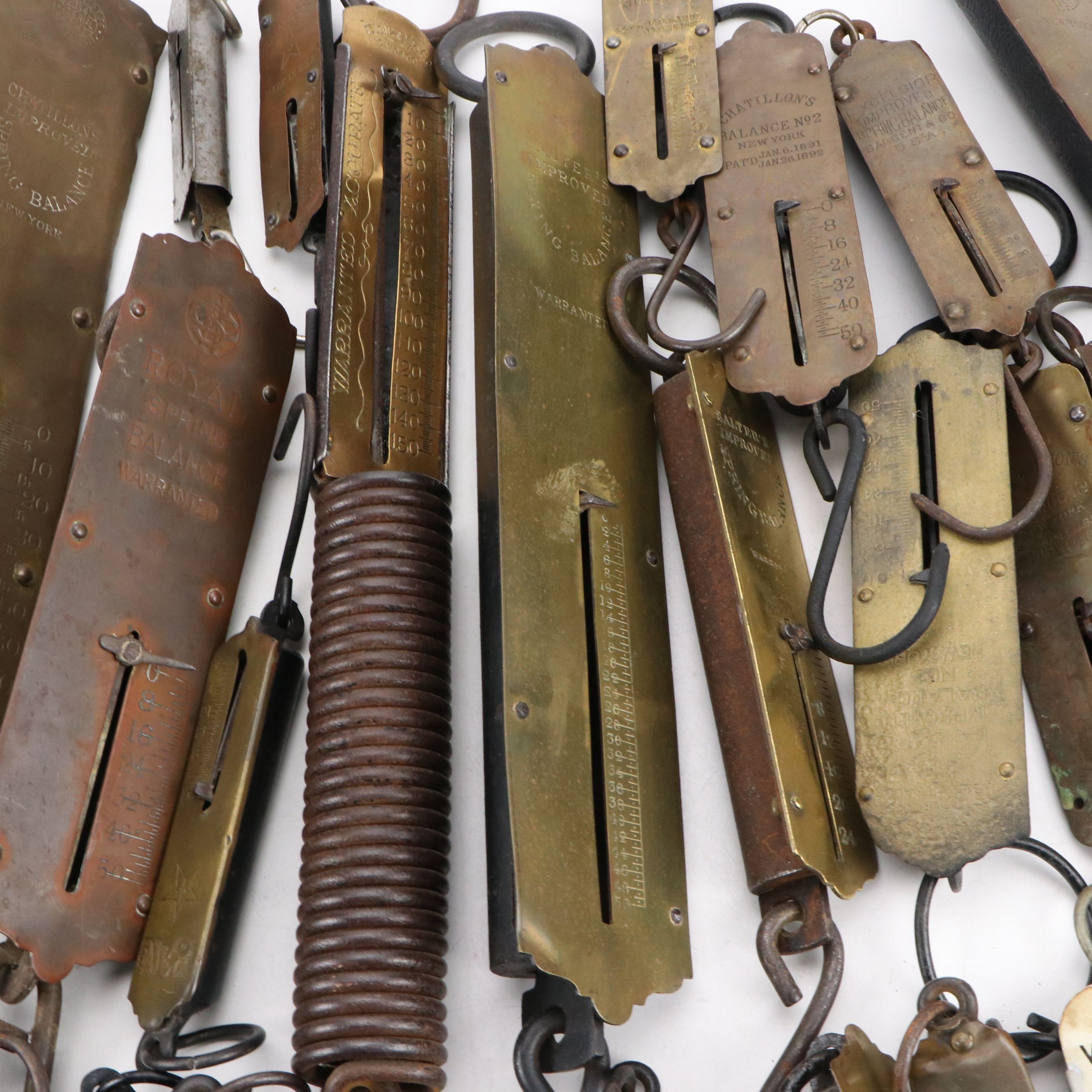 John Chatillon & Sons Metal Hanging Scales with Other Antique Spring Balances