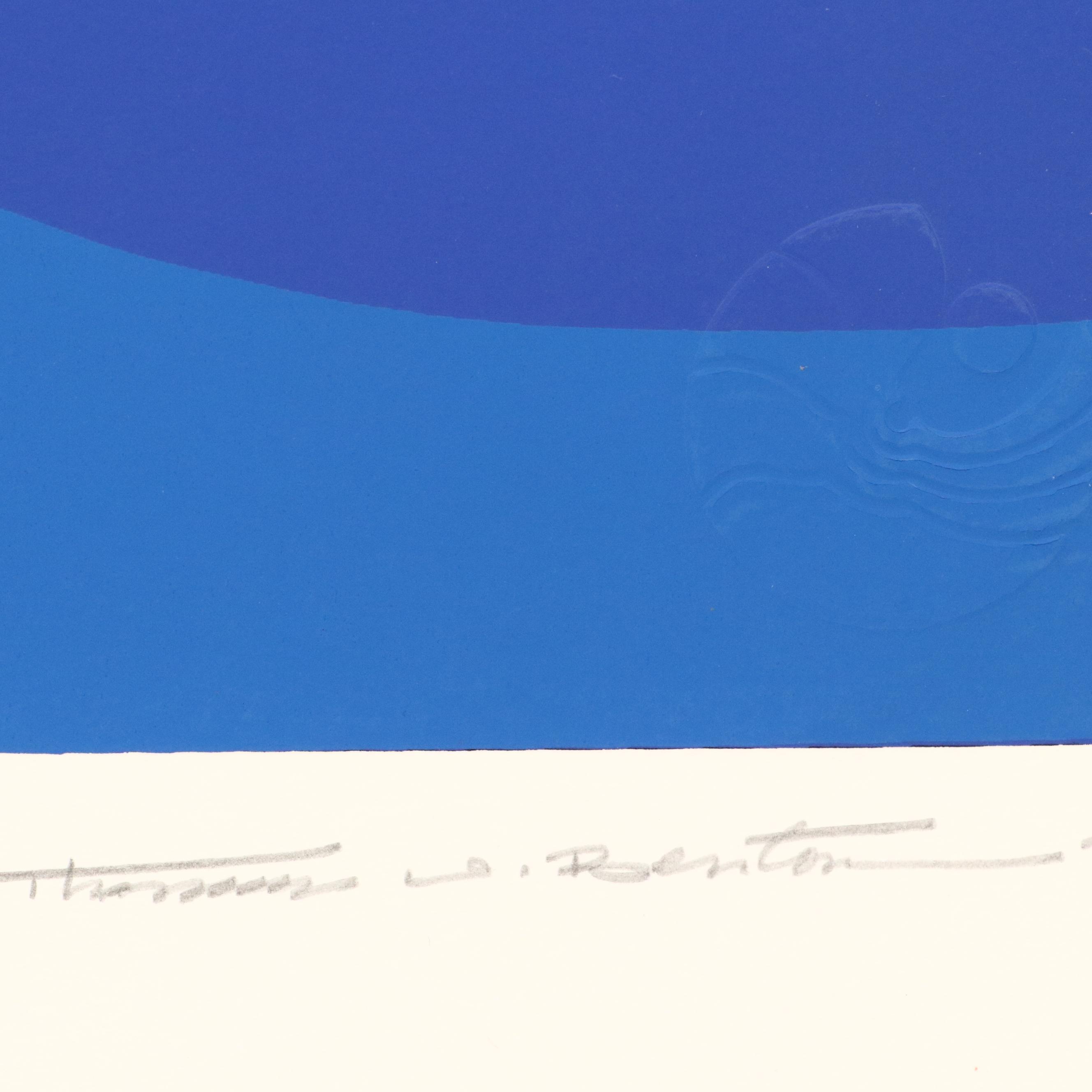 Thomas Whelan Benton Abstract Serigraph "White Cap," 1979