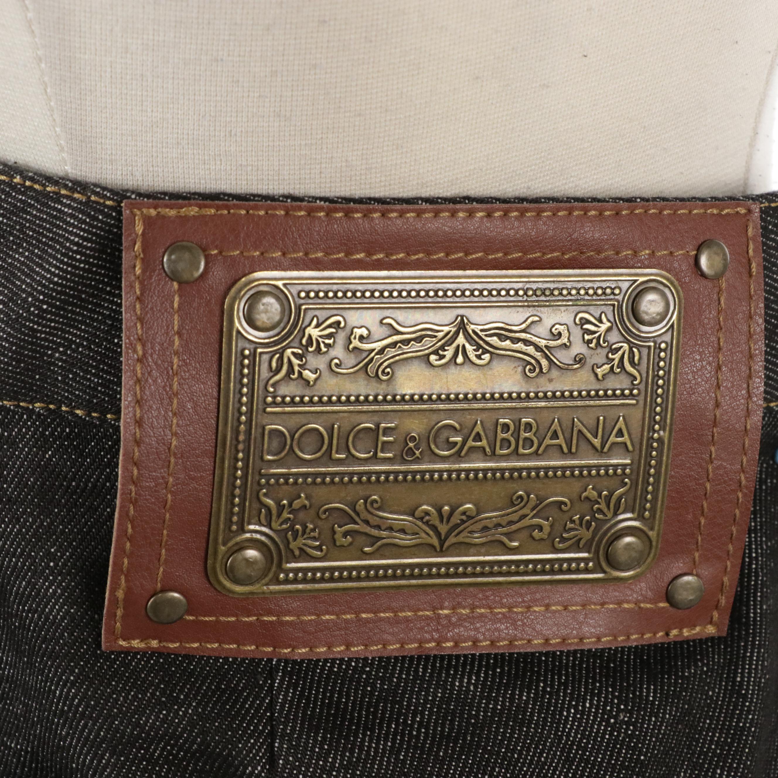 Dolce & Gabbana Butterfly Pocket Jeans in Cotton Denim