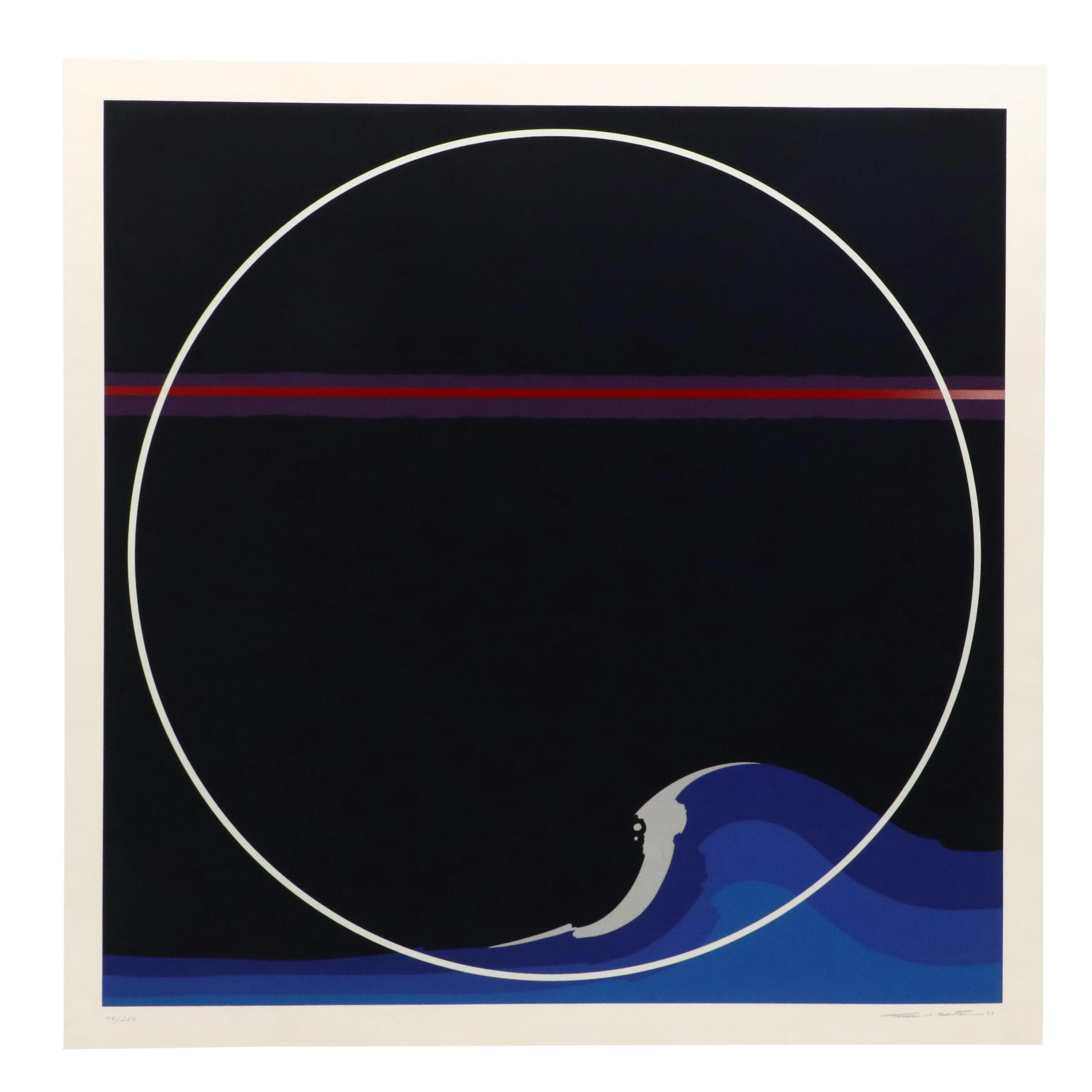 Thomas Whelan Benton Abstract Serigraph "White Cap," 1979