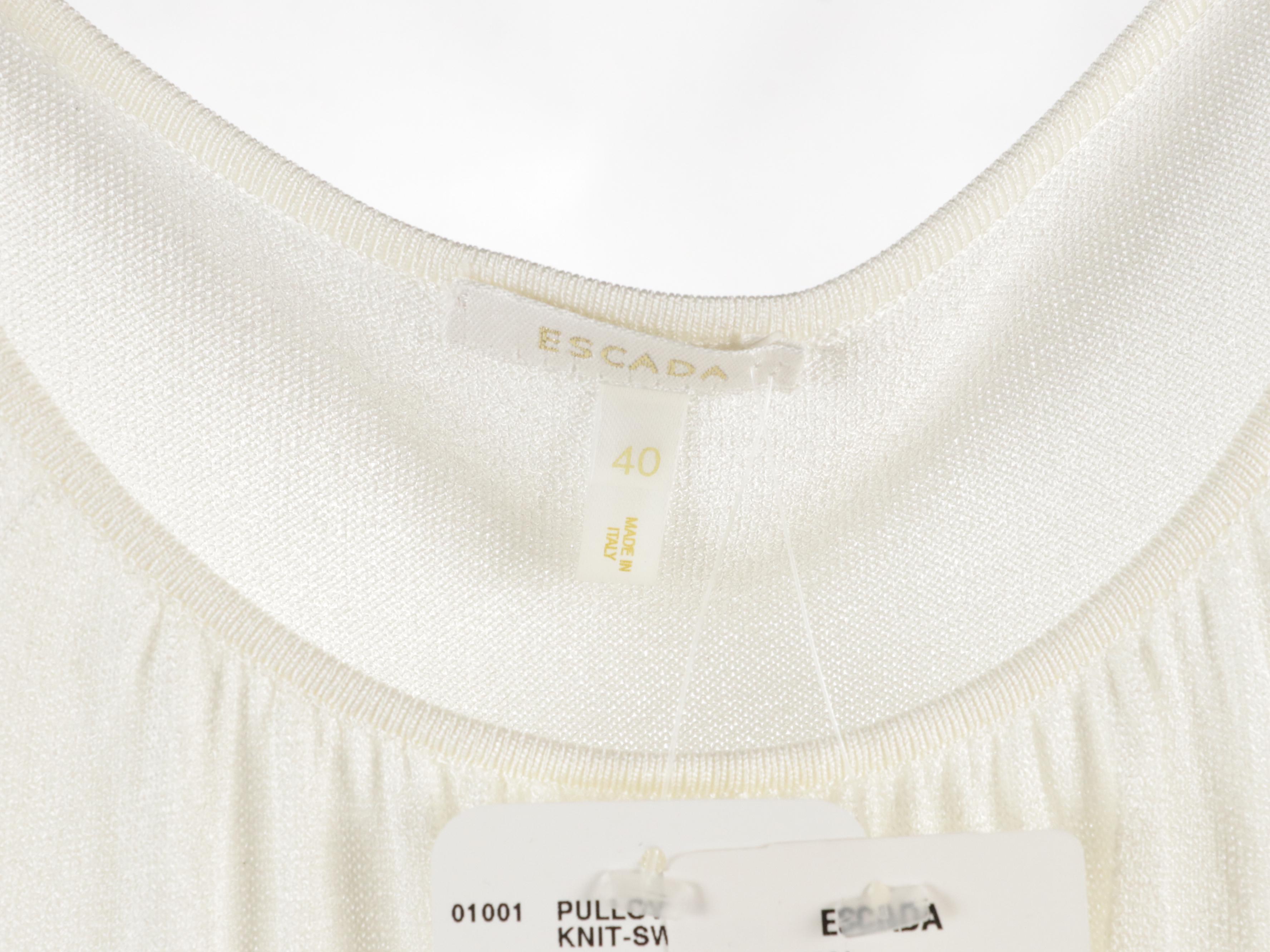 Escada Embellished and Shirred Sweater Knit Tops and Jersey Polo Shirt