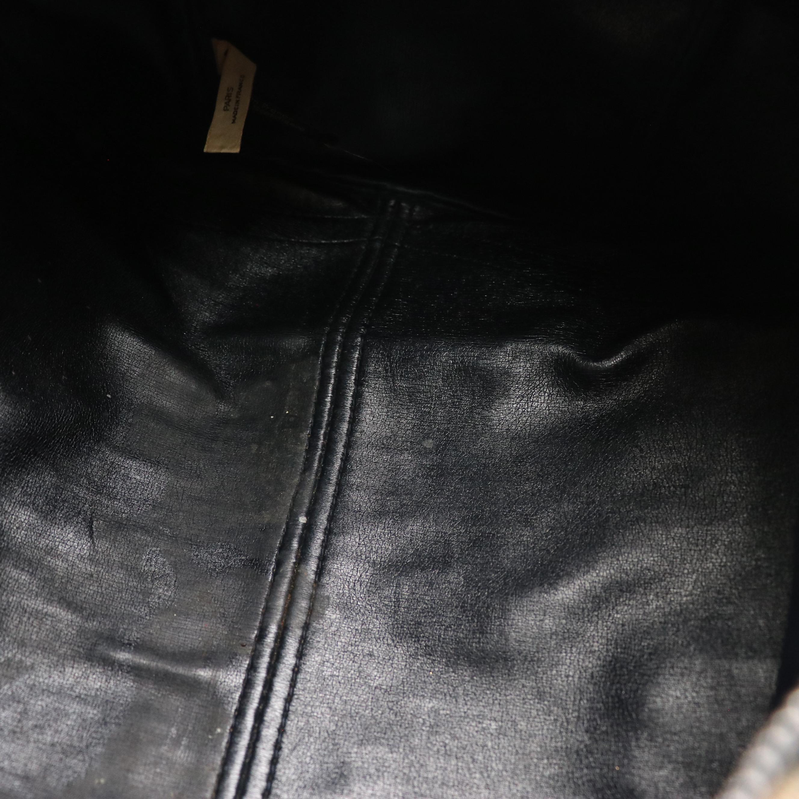 Christian Dior Bagages Boston Bag in Dark Blue Trotter Monogram Canvas & Leather