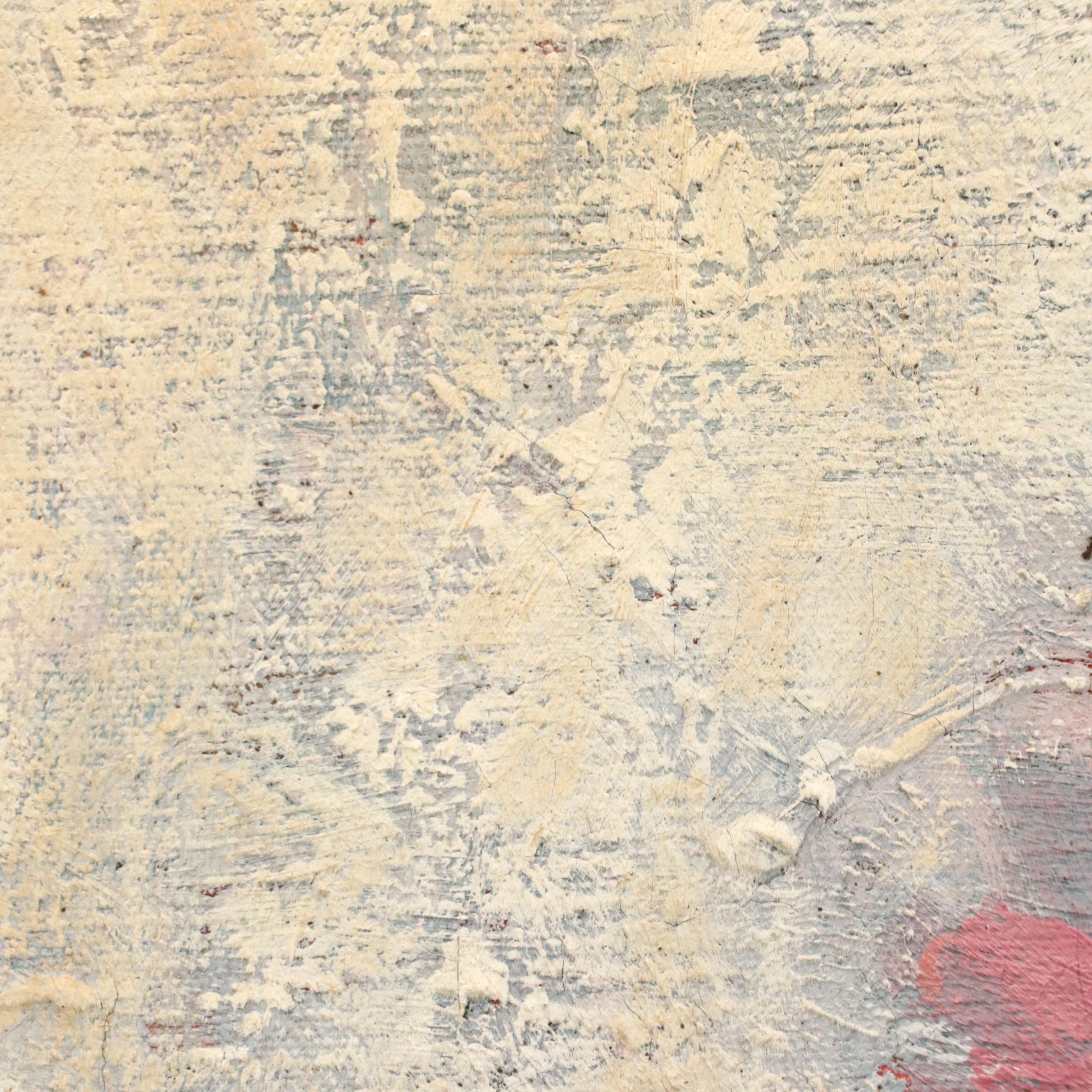 T. Wheatley Stylized Oil Painting of Floral Still Life, 20th Century