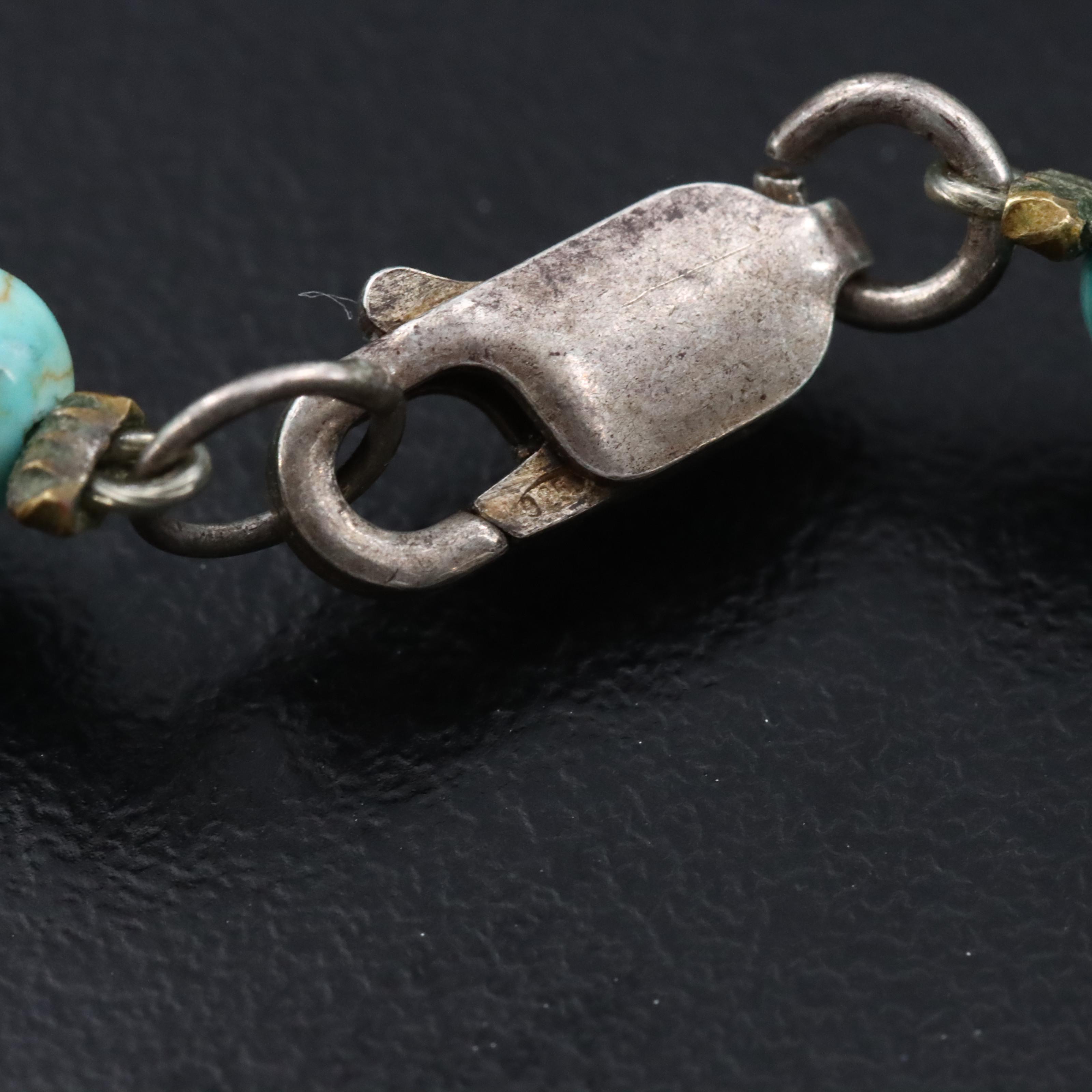 Sterling Turquoise Beaded Necklace