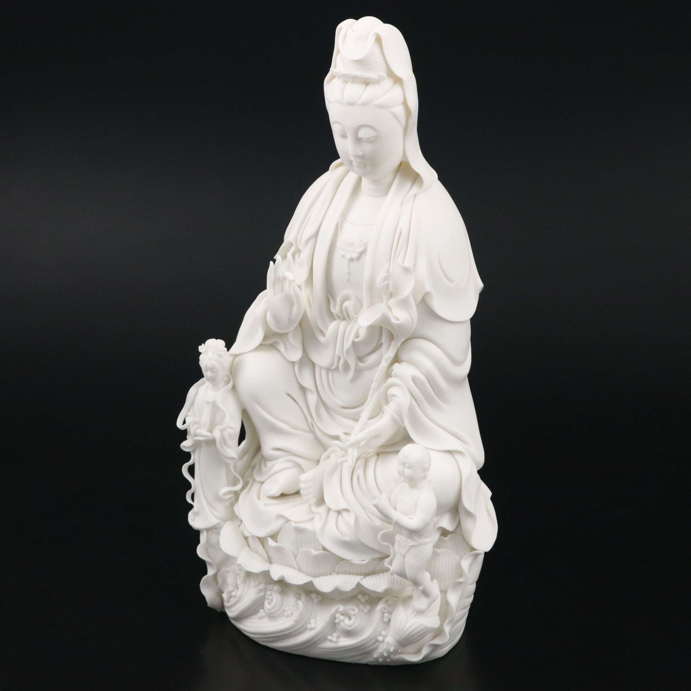 Chinese Guanyin Bisque Porcelain Figure