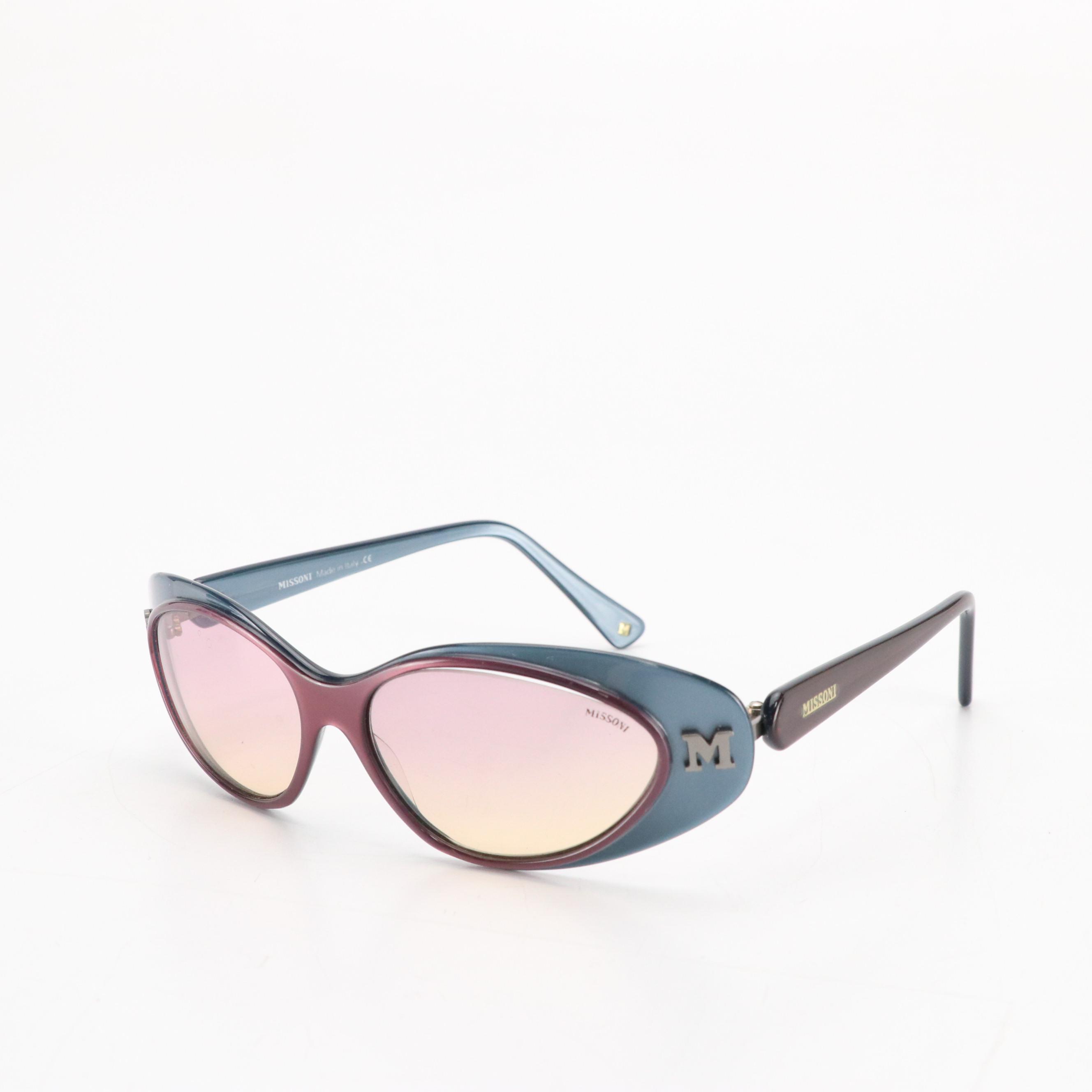 Missoni 0106 045 Vintage Blue and Violet Oval Sunglasses