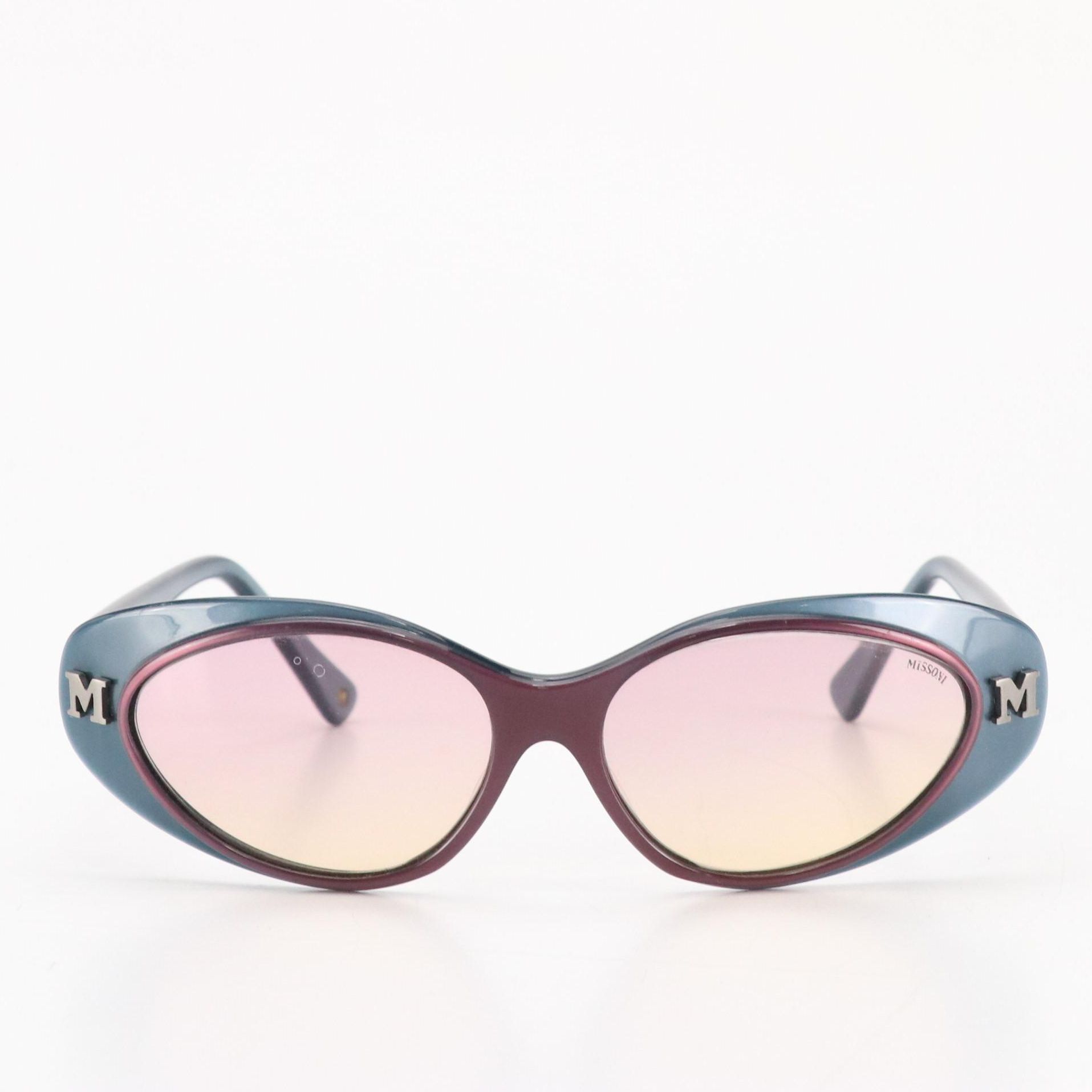 Missoni 0106 045 Vintage Blue and Violet Oval Sunglasses