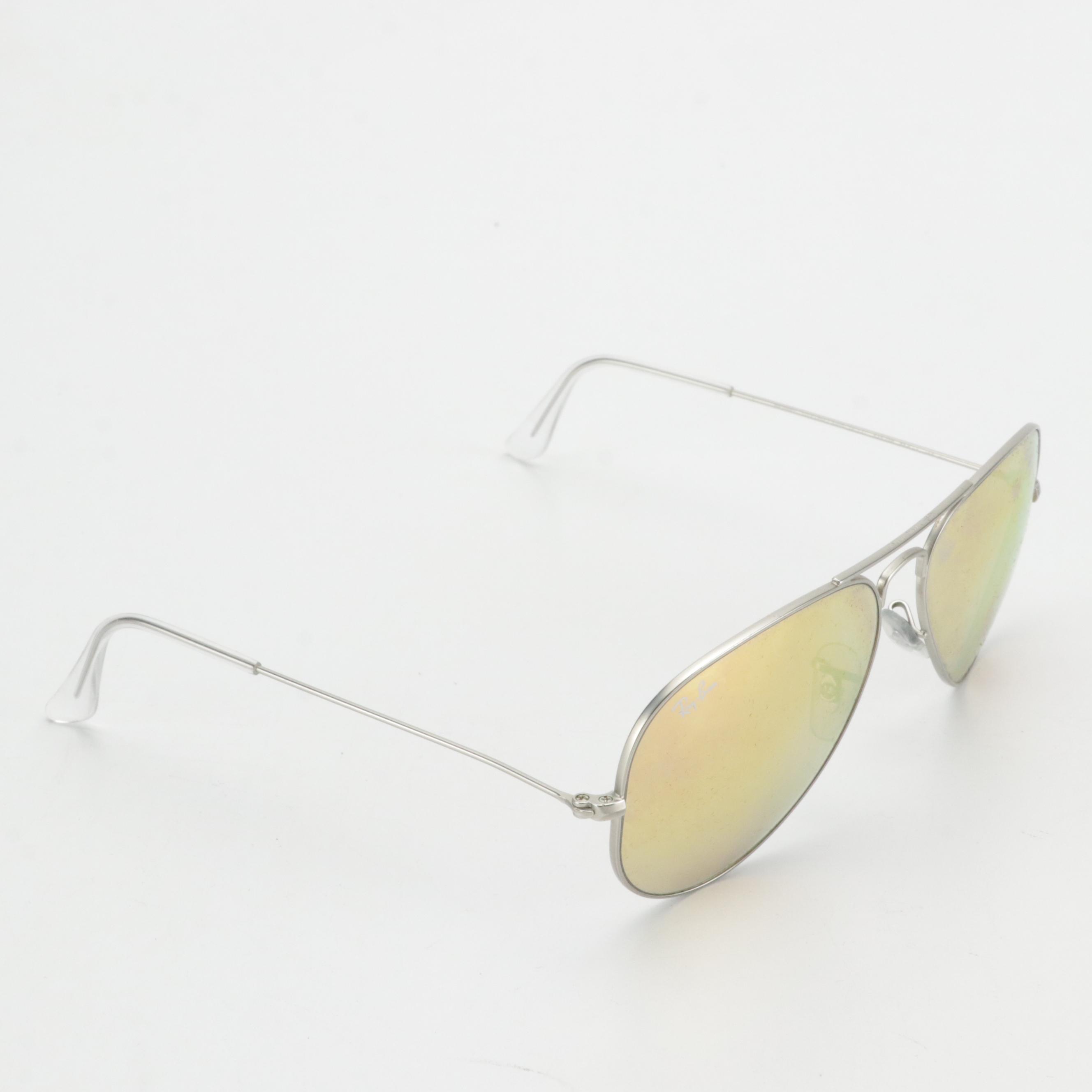 Ray-Ban RB3025 Large Aviator Mirror Sunglasses with Case