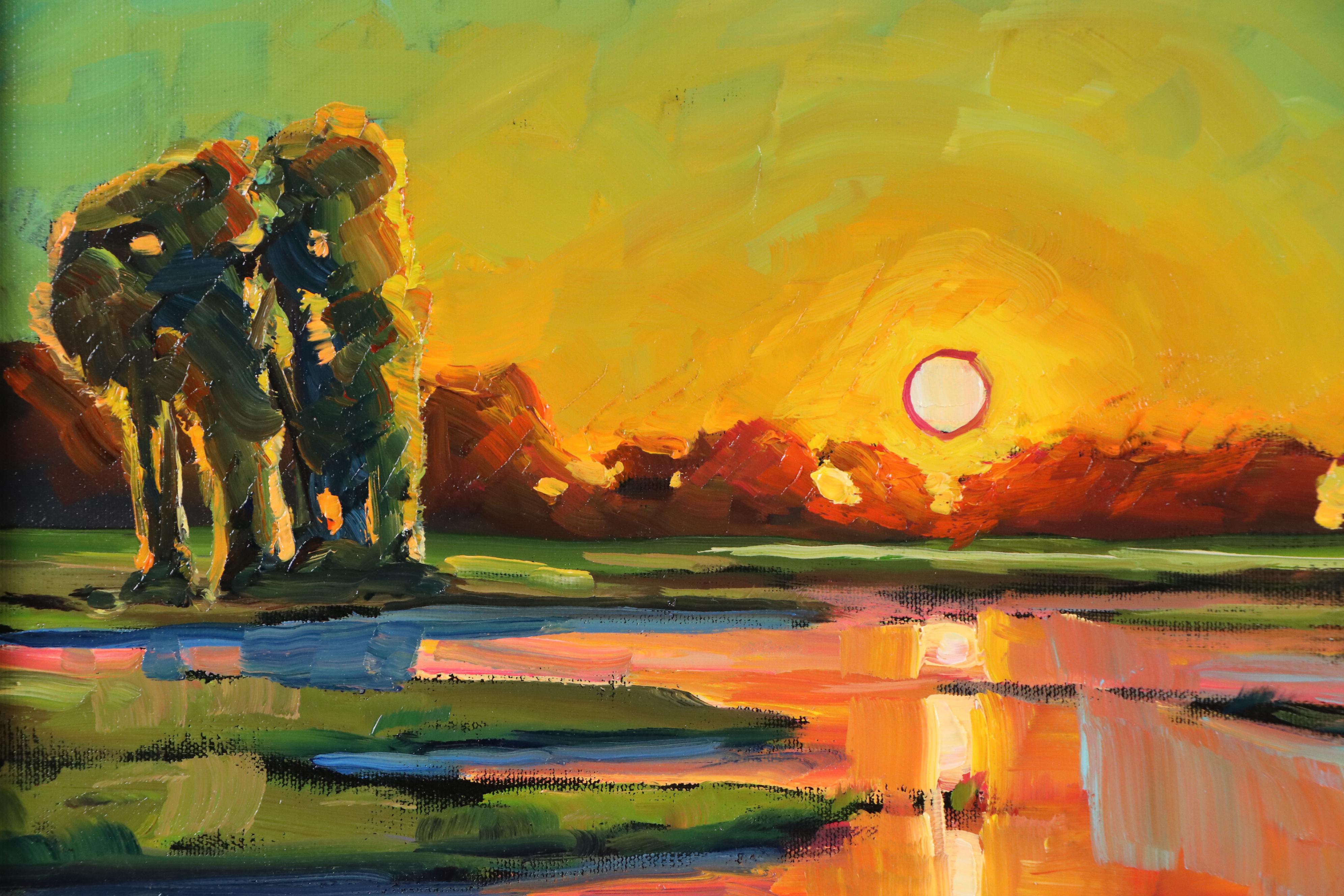 William Hawkins Sunset Landscape Oil Painting, 2025