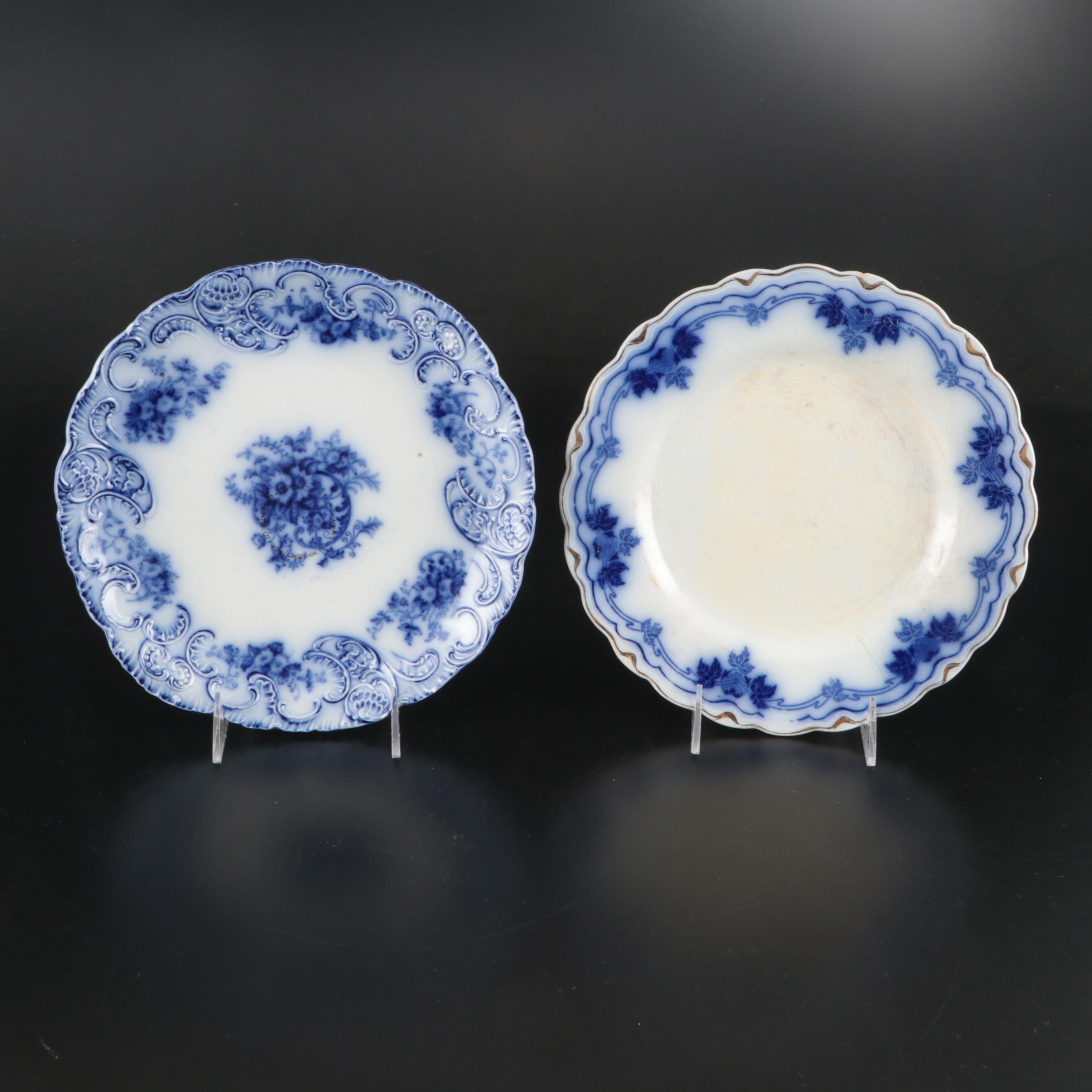 Johnson Bros., Grindley, Wood & Son Flow Blue with Russian Gzhel Dinnerware