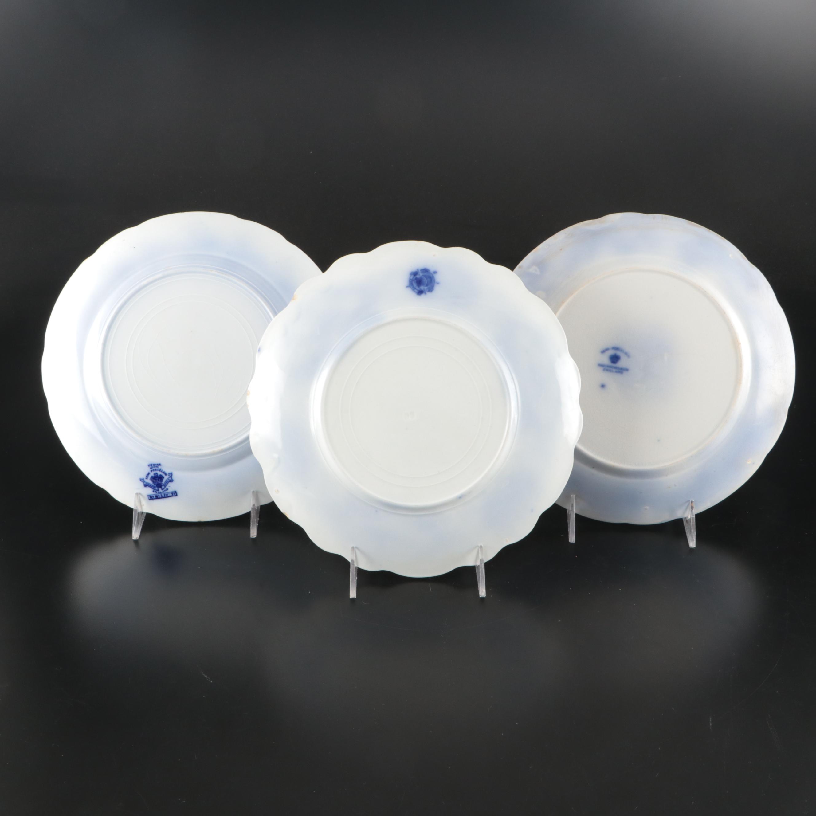 Johnson Bros., Grindley, Wood & Son Flow Blue with Russian Gzhel Dinnerware