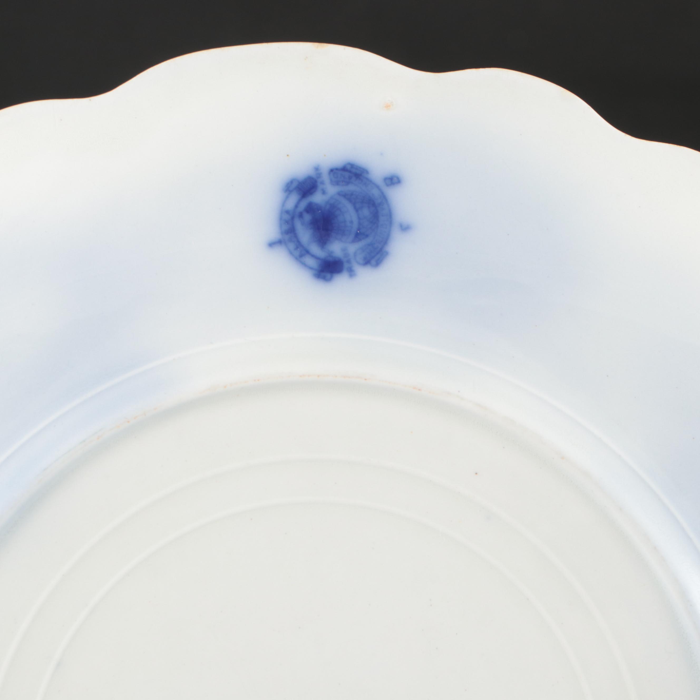 Johnson Bros., Grindley, Wood & Son Flow Blue with Russian Gzhel Dinnerware