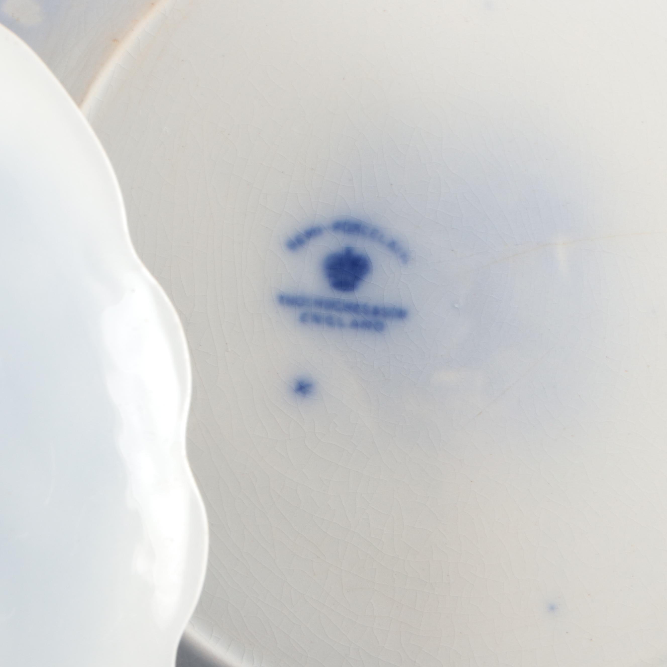 Johnson Bros., Grindley, Wood & Son Flow Blue with Russian Gzhel Dinnerware