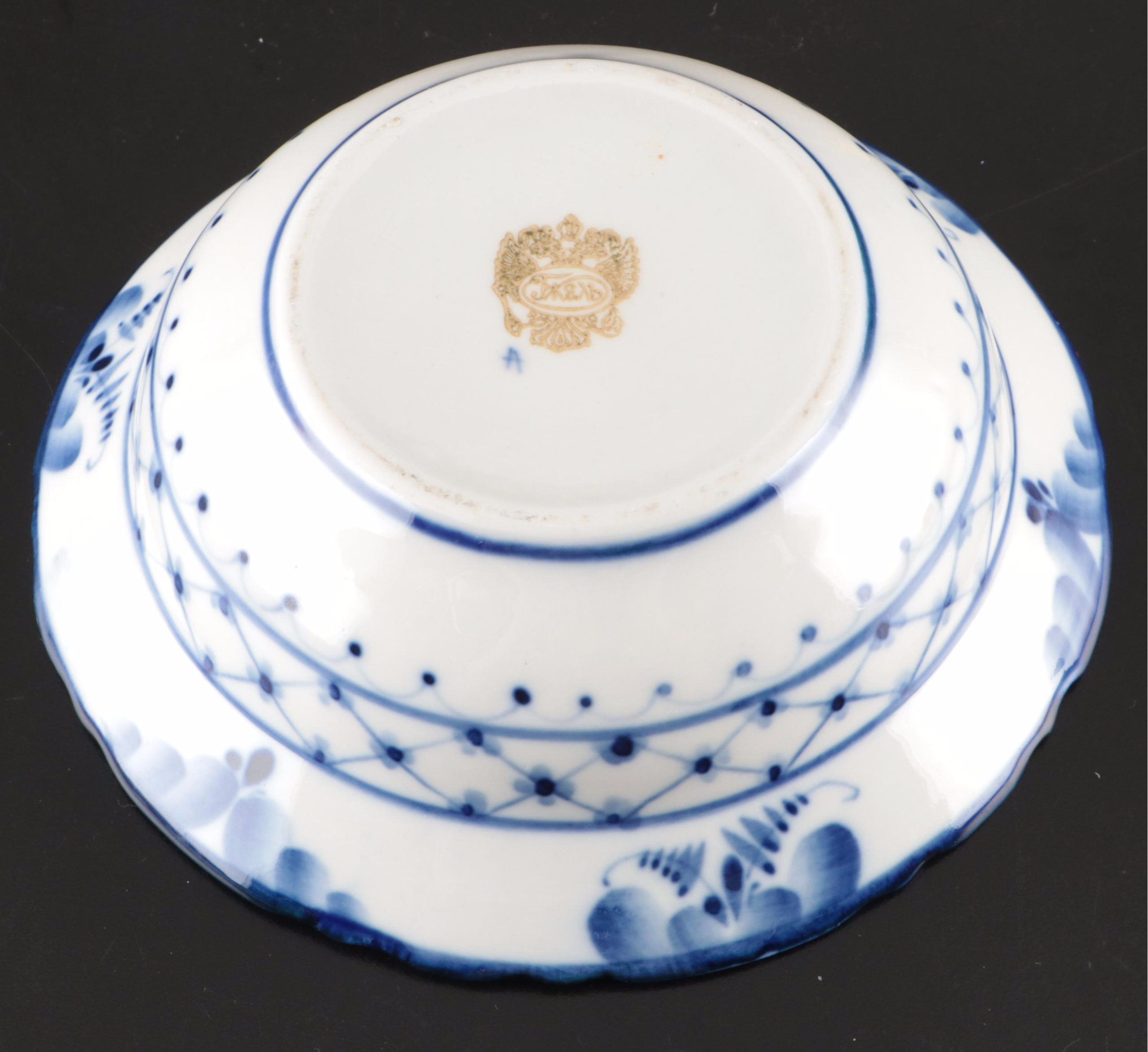 Johnson Bros., Grindley, Wood & Son Flow Blue with Russian Gzhel Dinnerware