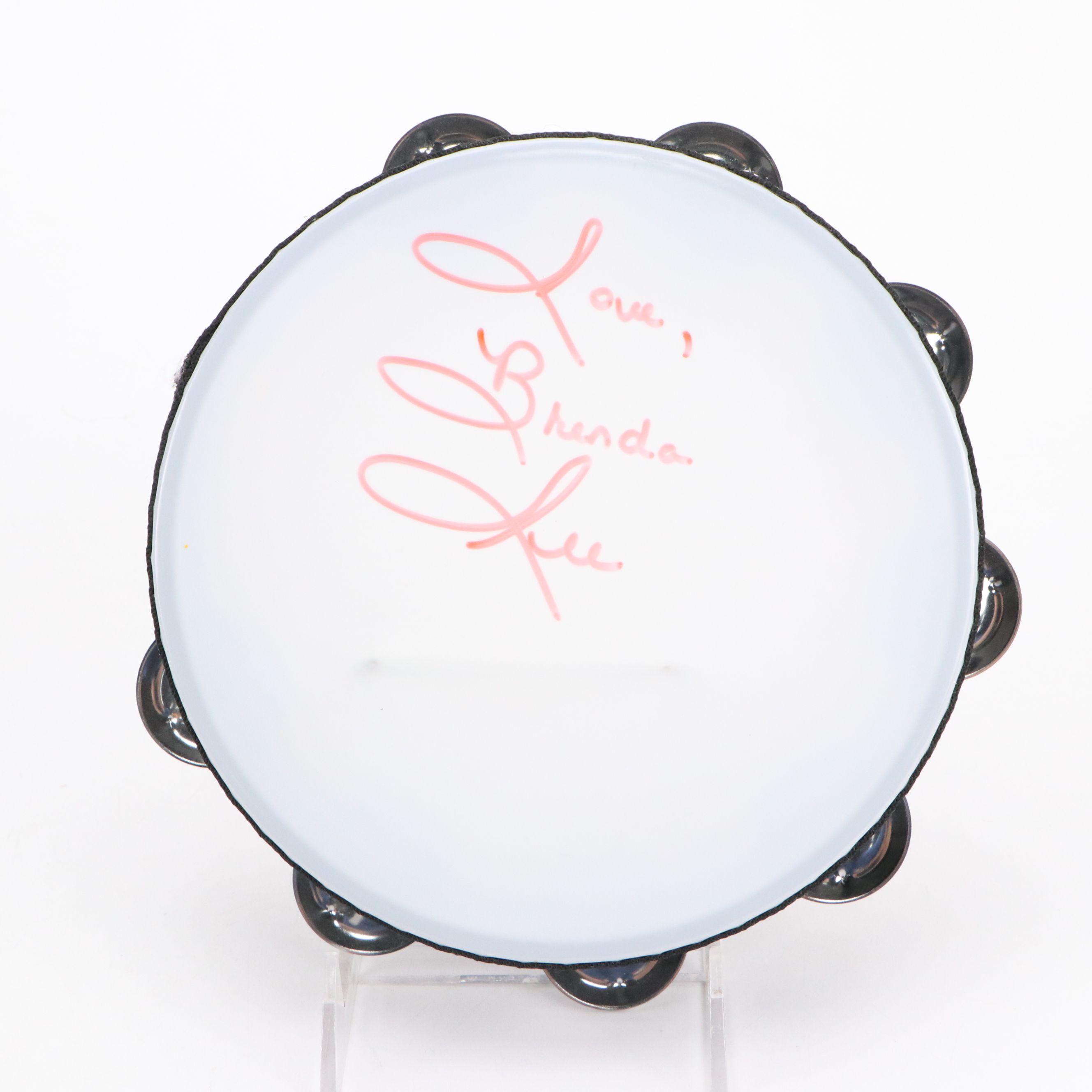 Brenda Lee Signed Tambourine with Photograph, Late 20th Century
