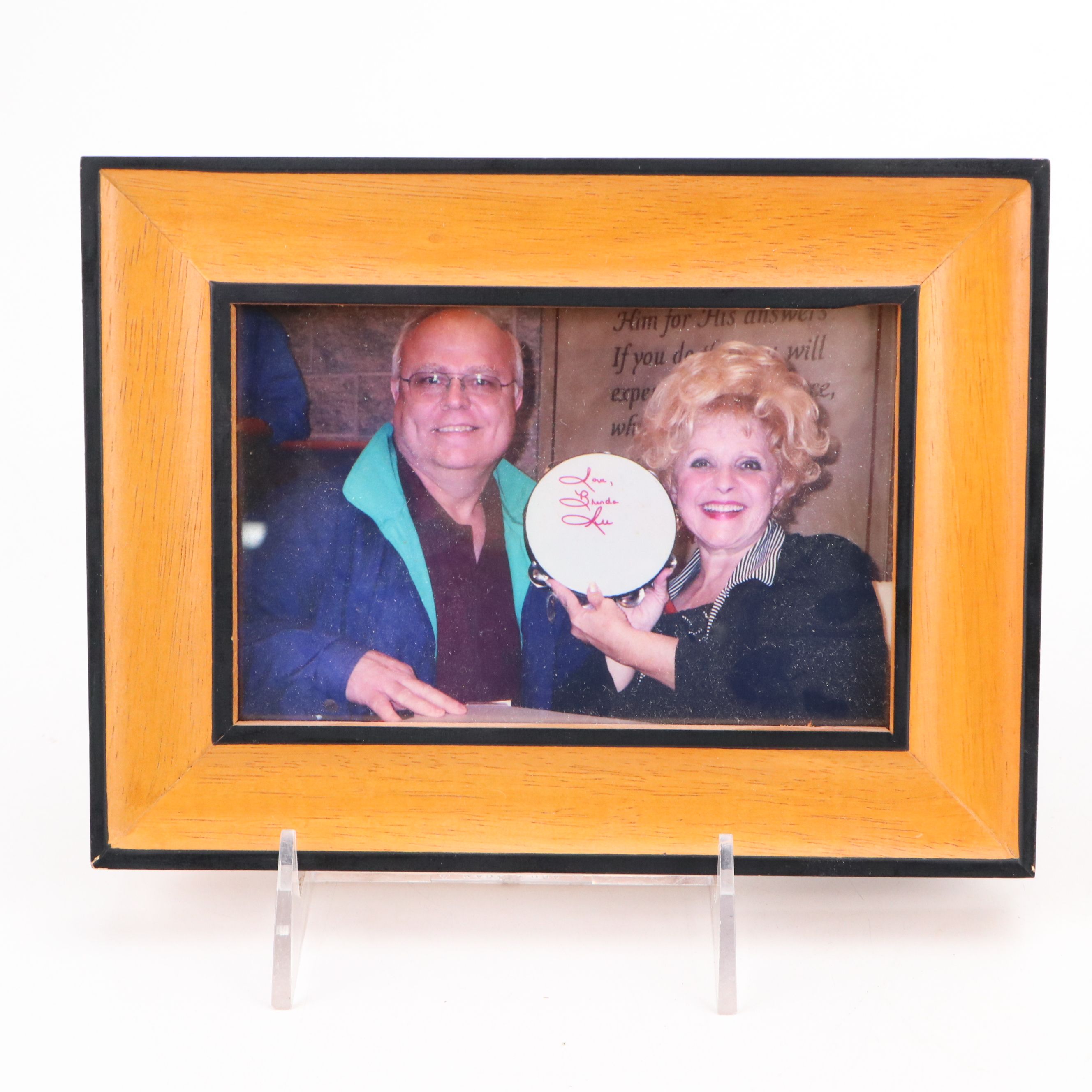 Brenda Lee Signed Tambourine with Photograph, Late 20th Century