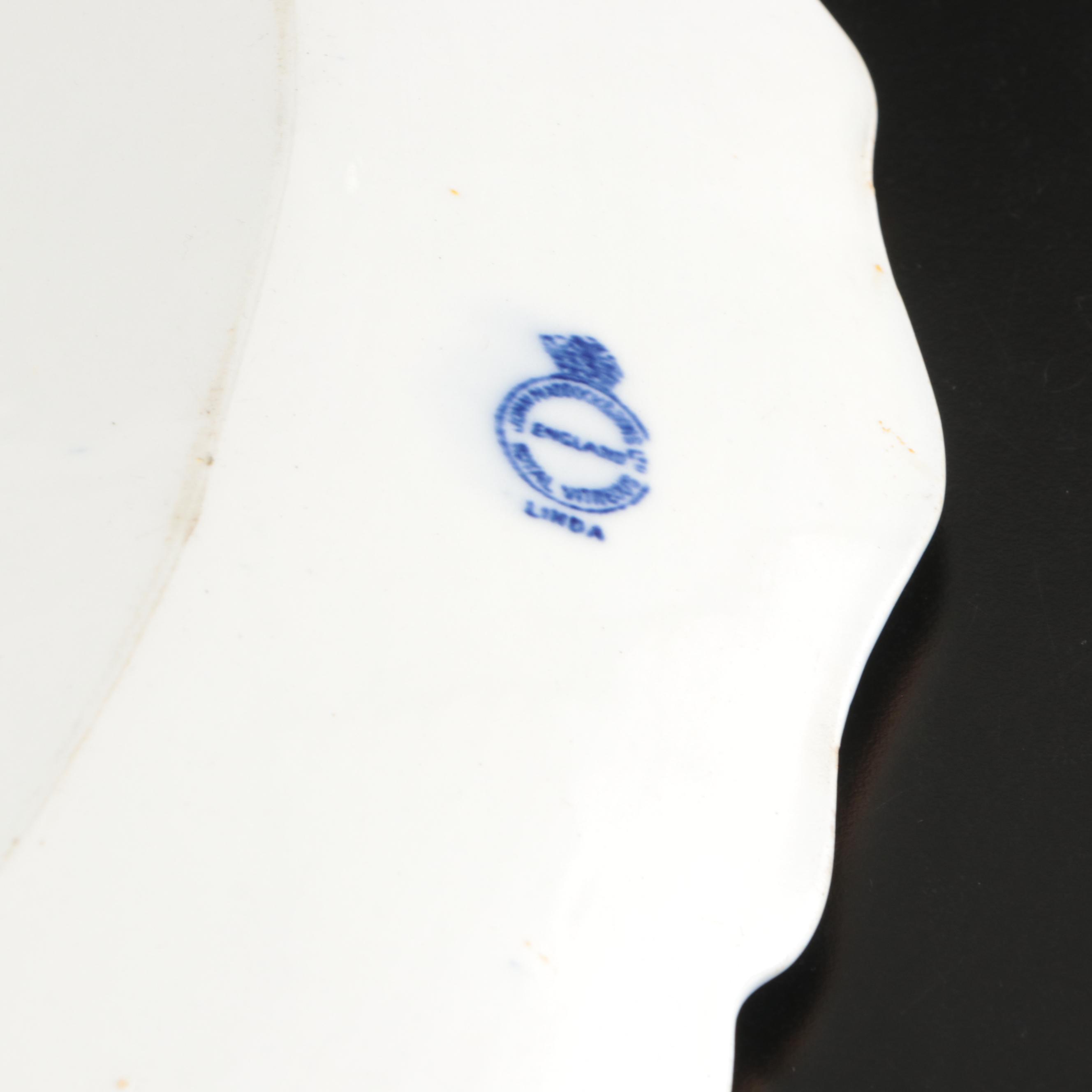 Johnson Bros., Grindley, Wood & Son Flow Blue with Russian Gzhel Dinnerware