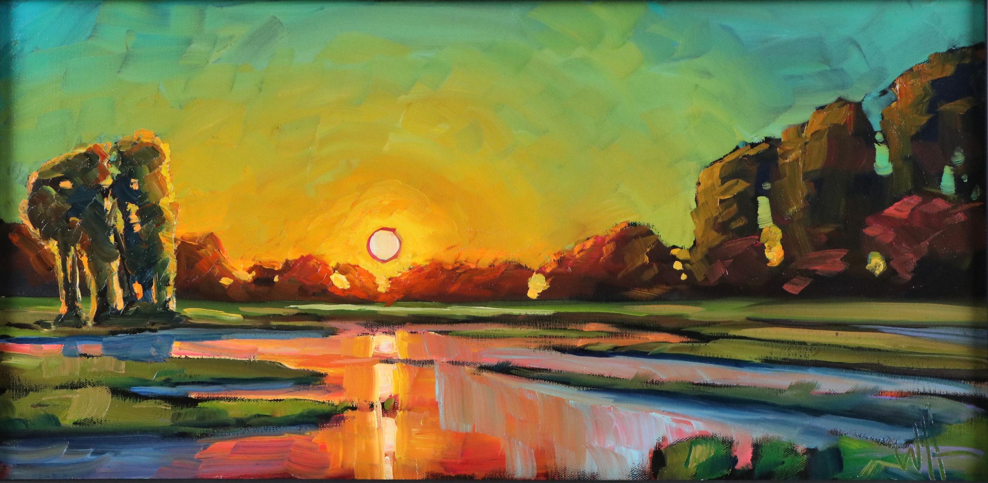 William Hawkins Sunset Landscape Oil Painting, 2025