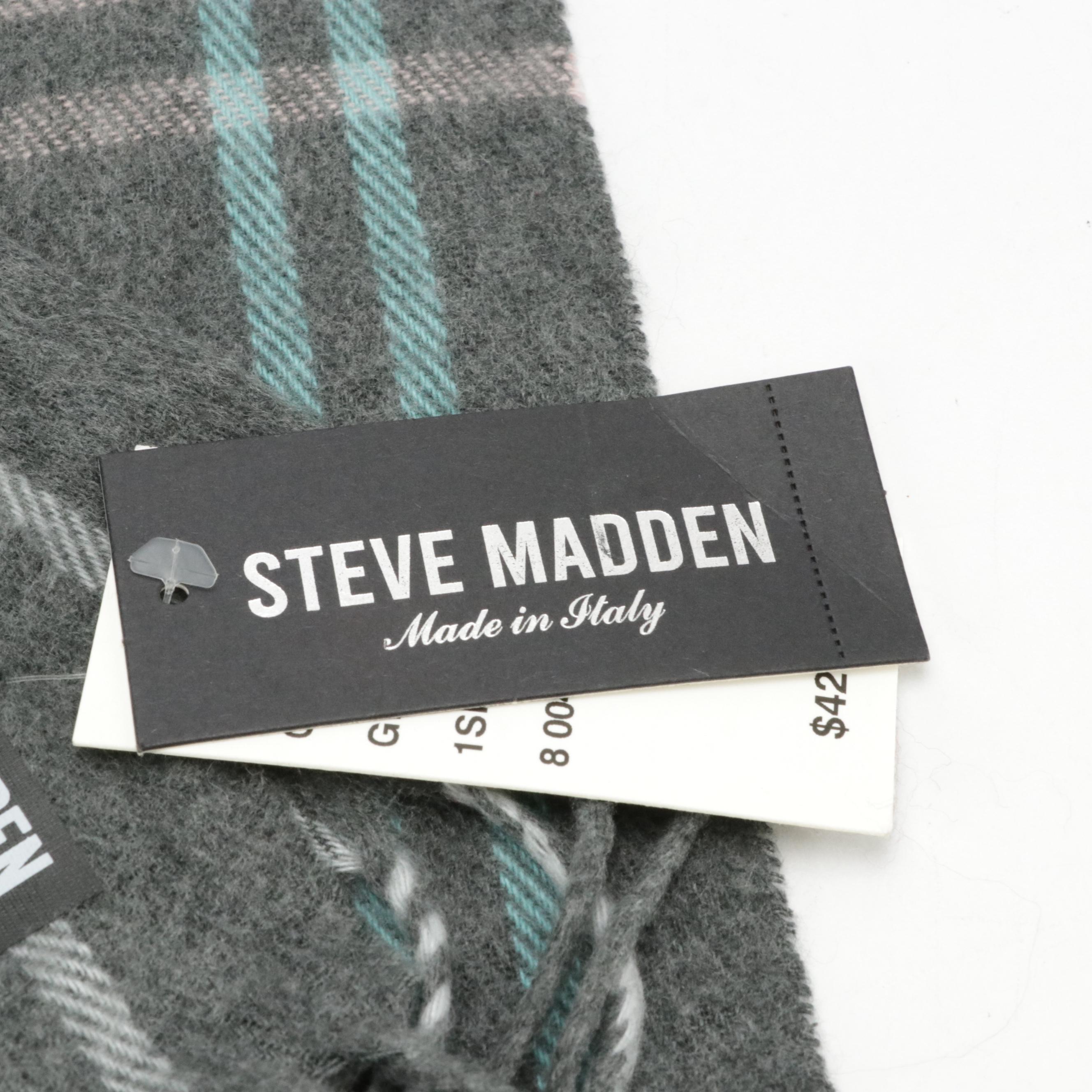 Steve Madden Plaid Fringe Scarves and DKNY Crochet Knit Scarves, With Tags