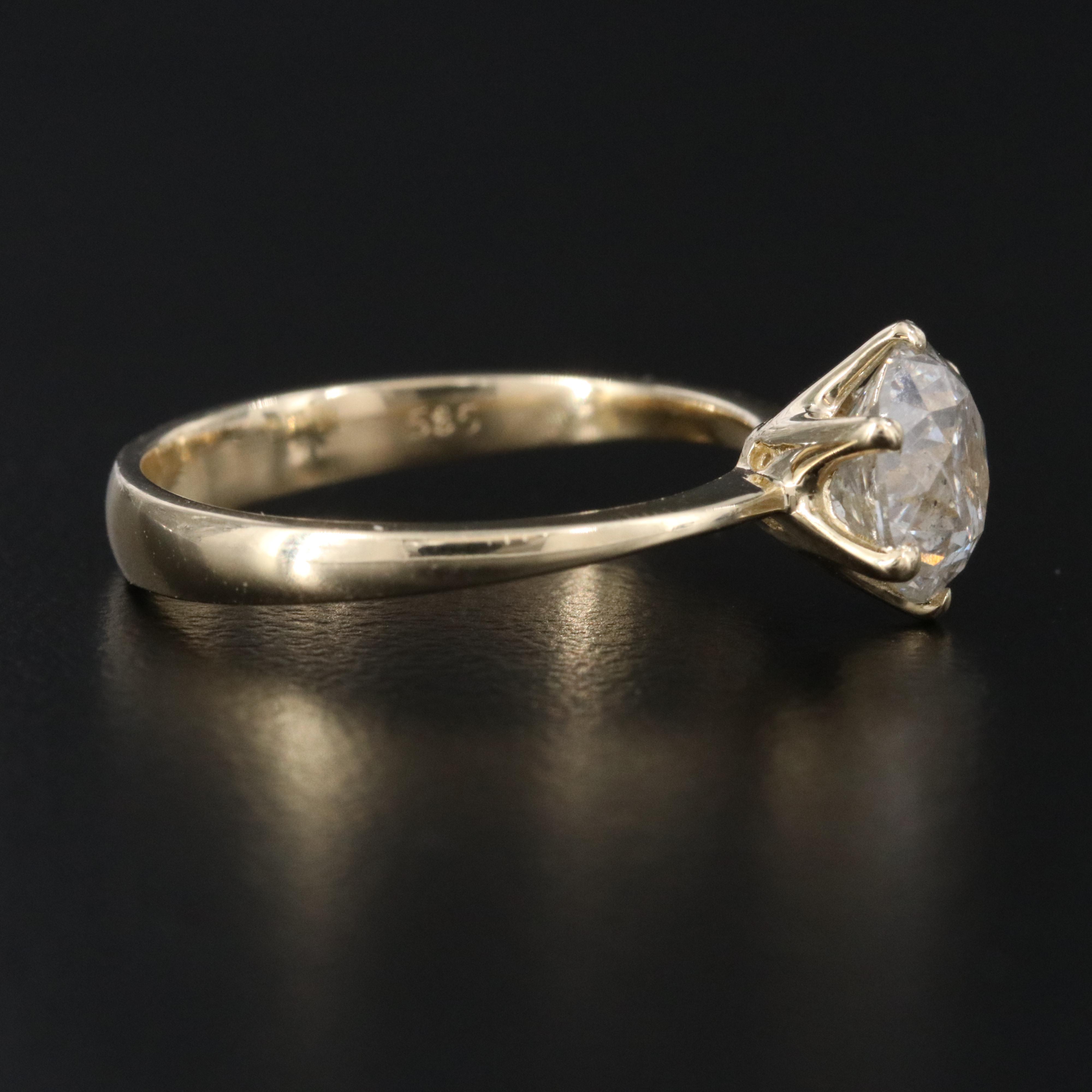 14K 1.47 CT Diamond Solitaire Ring with IGI Jewelry Report