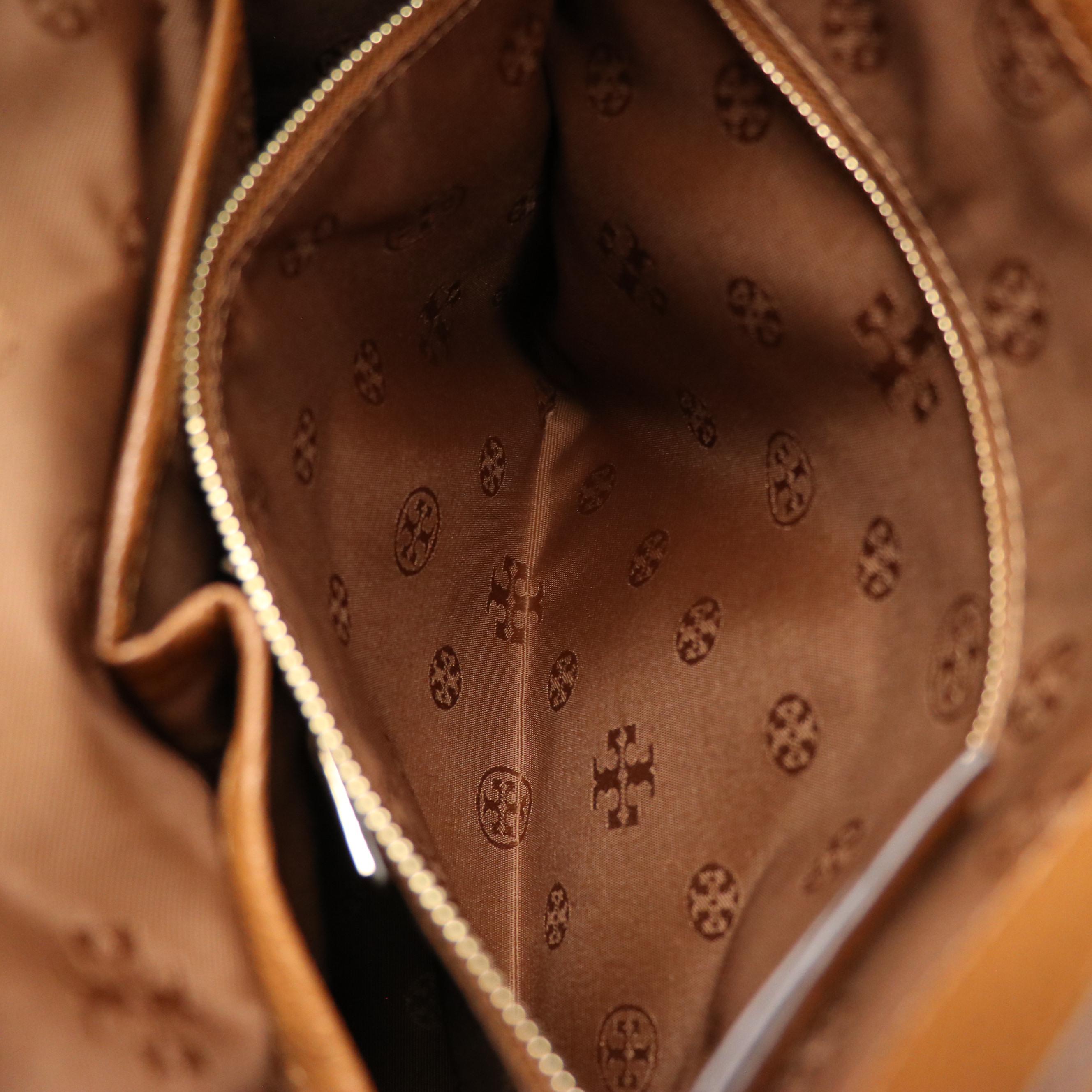 Tory Burch Thea Tote in Moose Brown Leather, With Tag