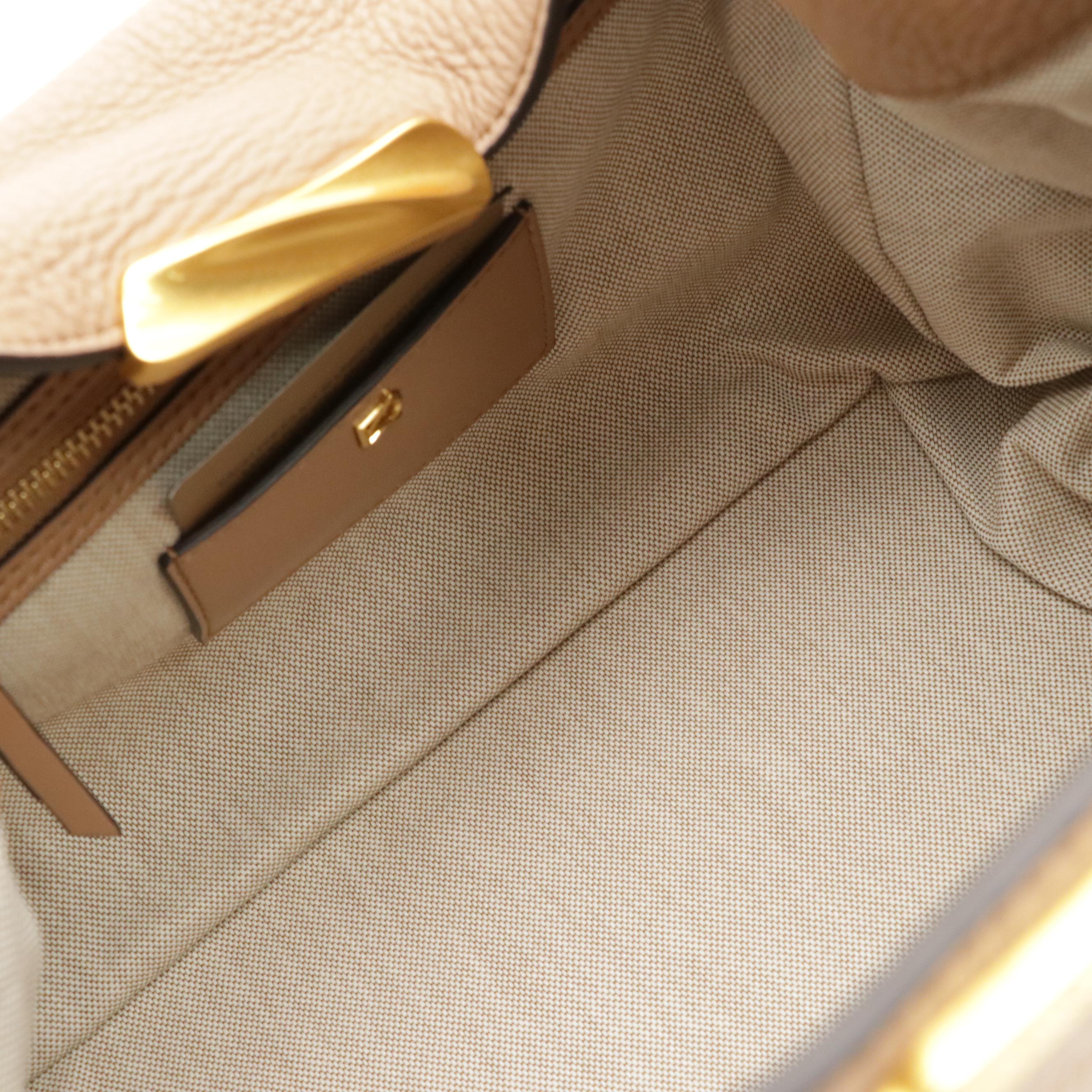 Donna Karan Amagansett Brown Leather & Quogue Skipper Embossed Shoulder Bags