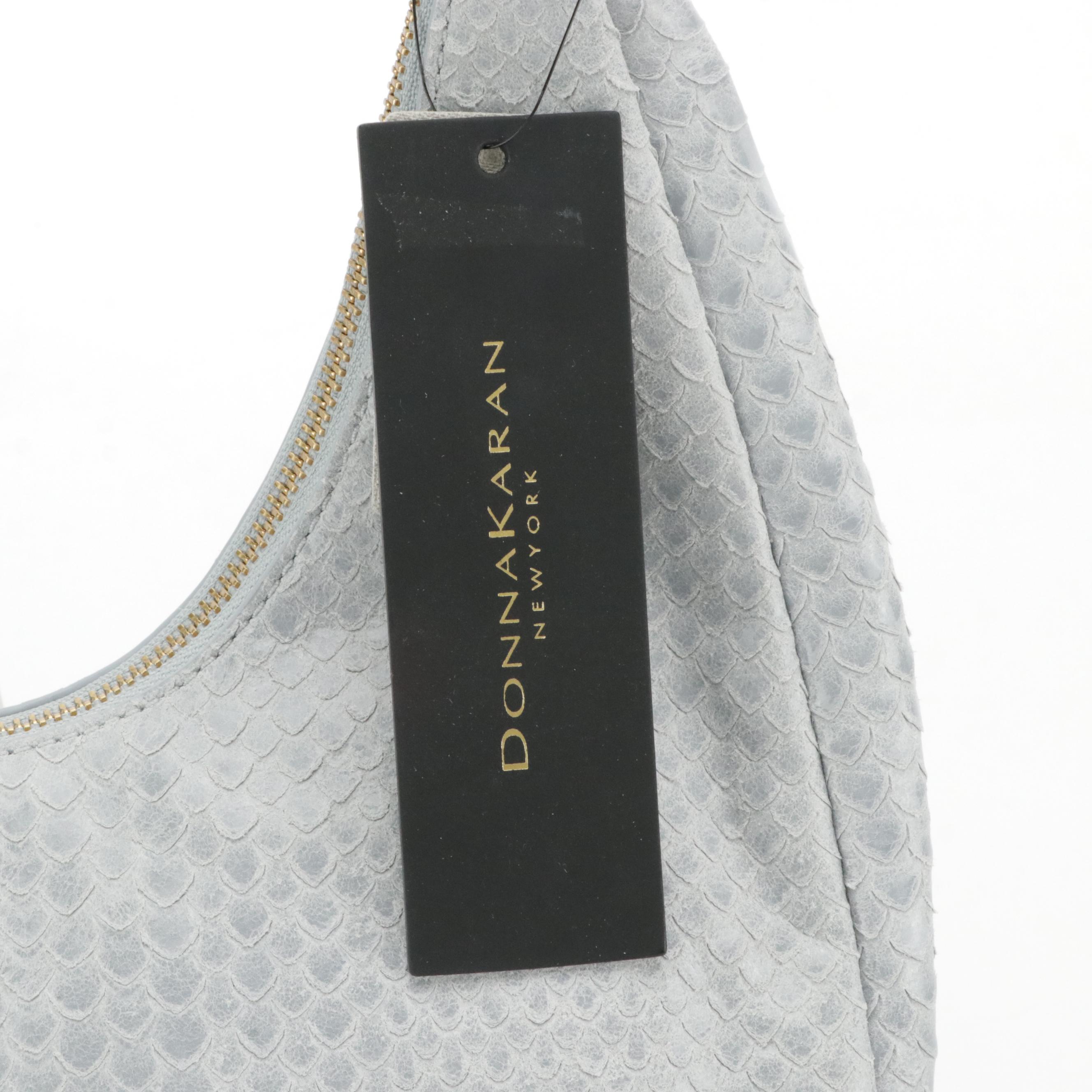 Donna Karan Amagansett Brown Leather & Quogue Skipper Embossed Shoulder Bags