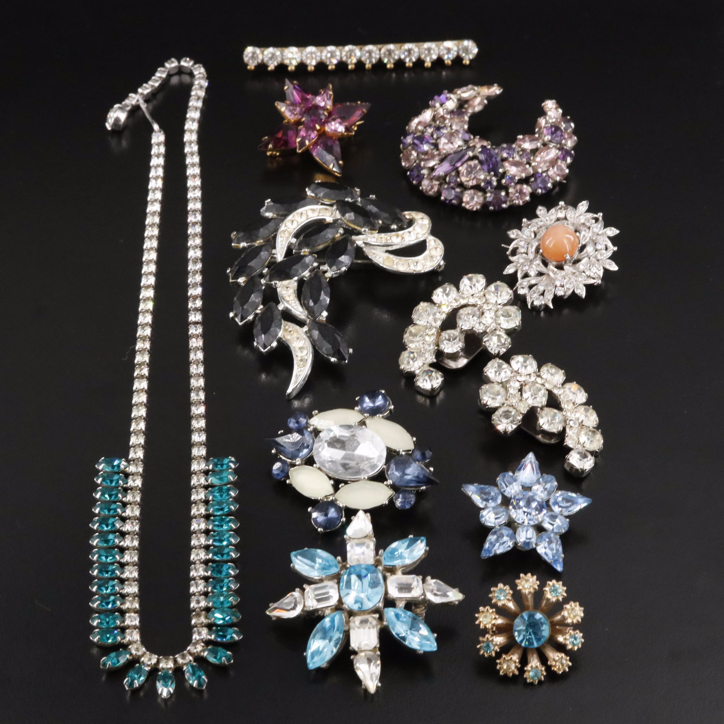 B. David Rhinestone Necklace Featured in Vintage Jewelry