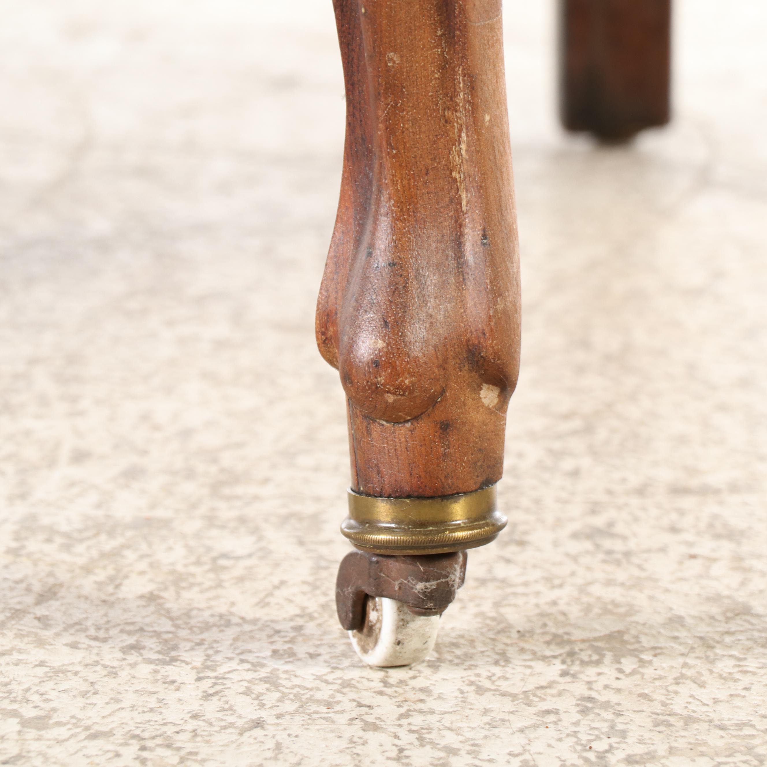 Two Victorian Rococo Floral Upholstered Walnut Parlor Chairs, 1860s
