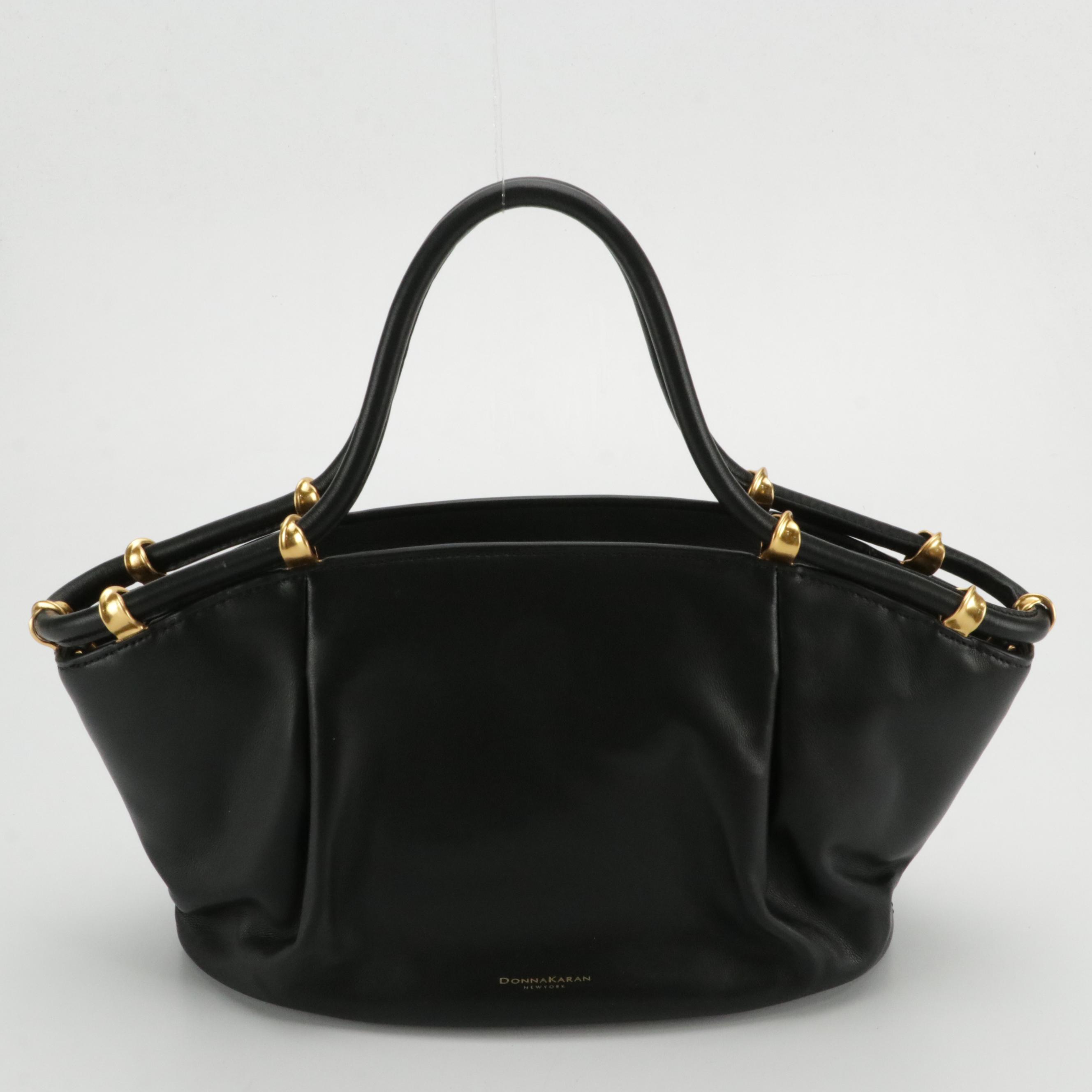 Donna Karan Chiffon Tote in Black Leather and Sag Harbor Leather Shoulder Bag