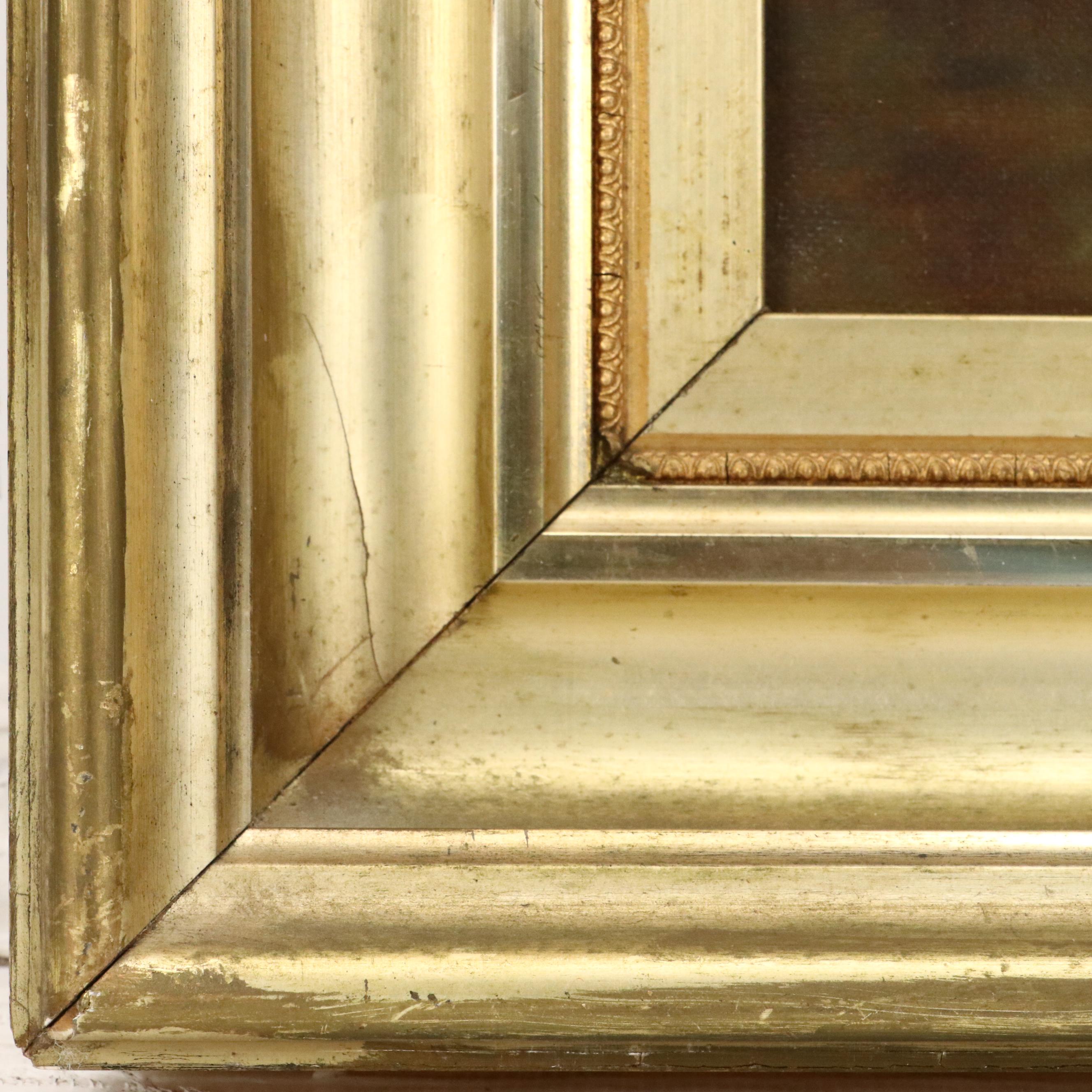 Naturalistic Style Oil Painting of River Landscape, 1901