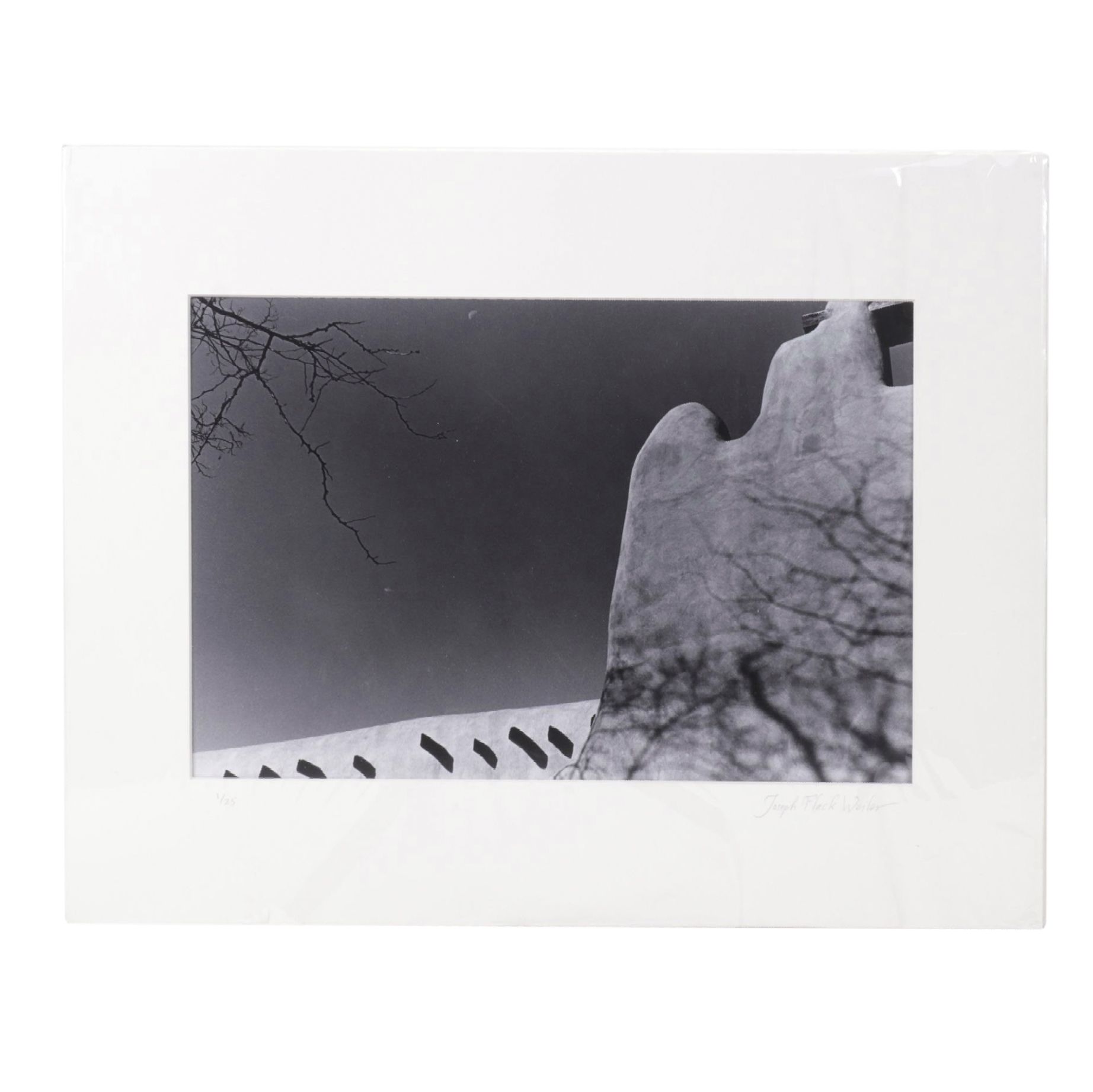 Joseph Flack Weiler Black & White Photograph Abstract View of Pueblo Facade