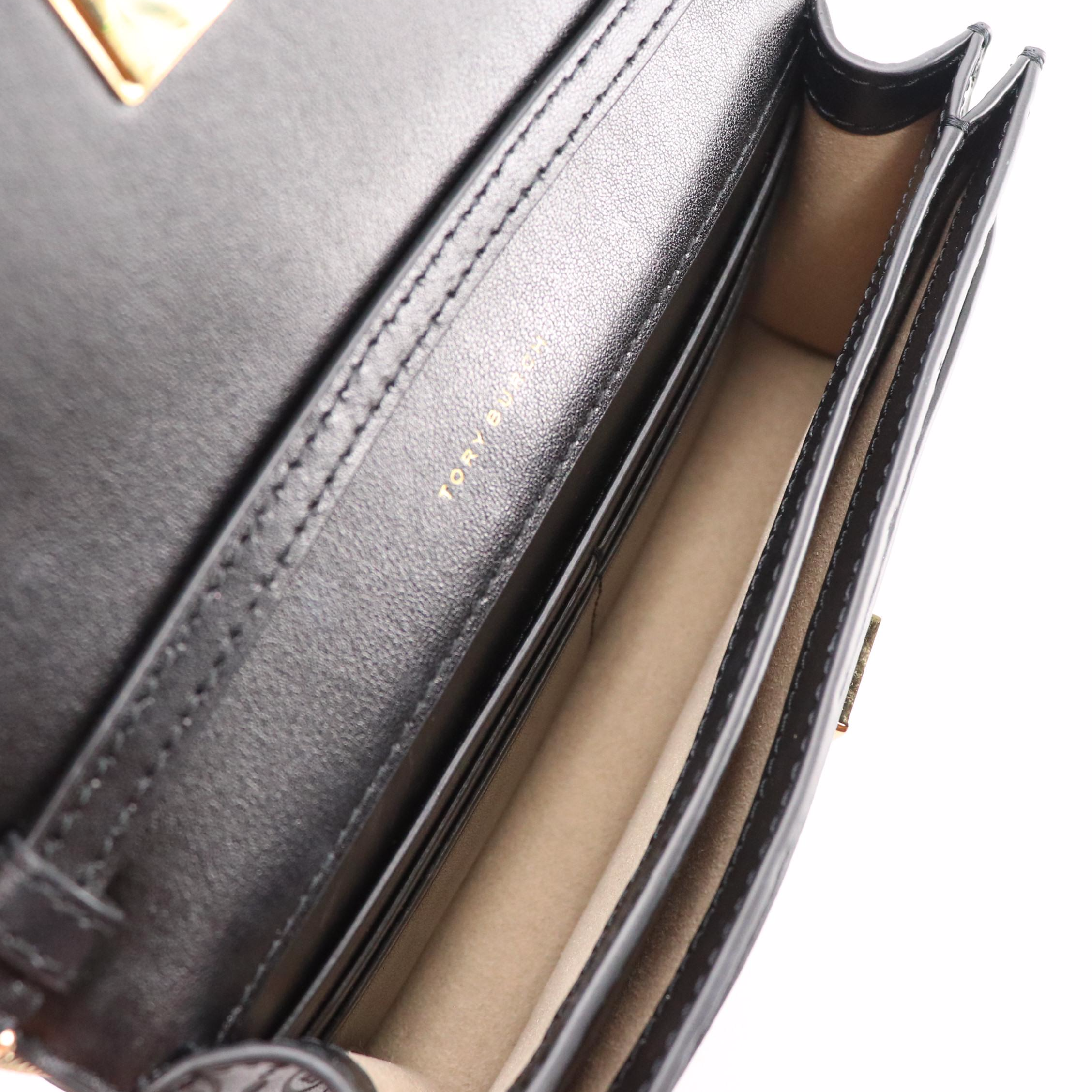 Tory Burch Wallet Crossbody Purse in Monogram Embossed Leather