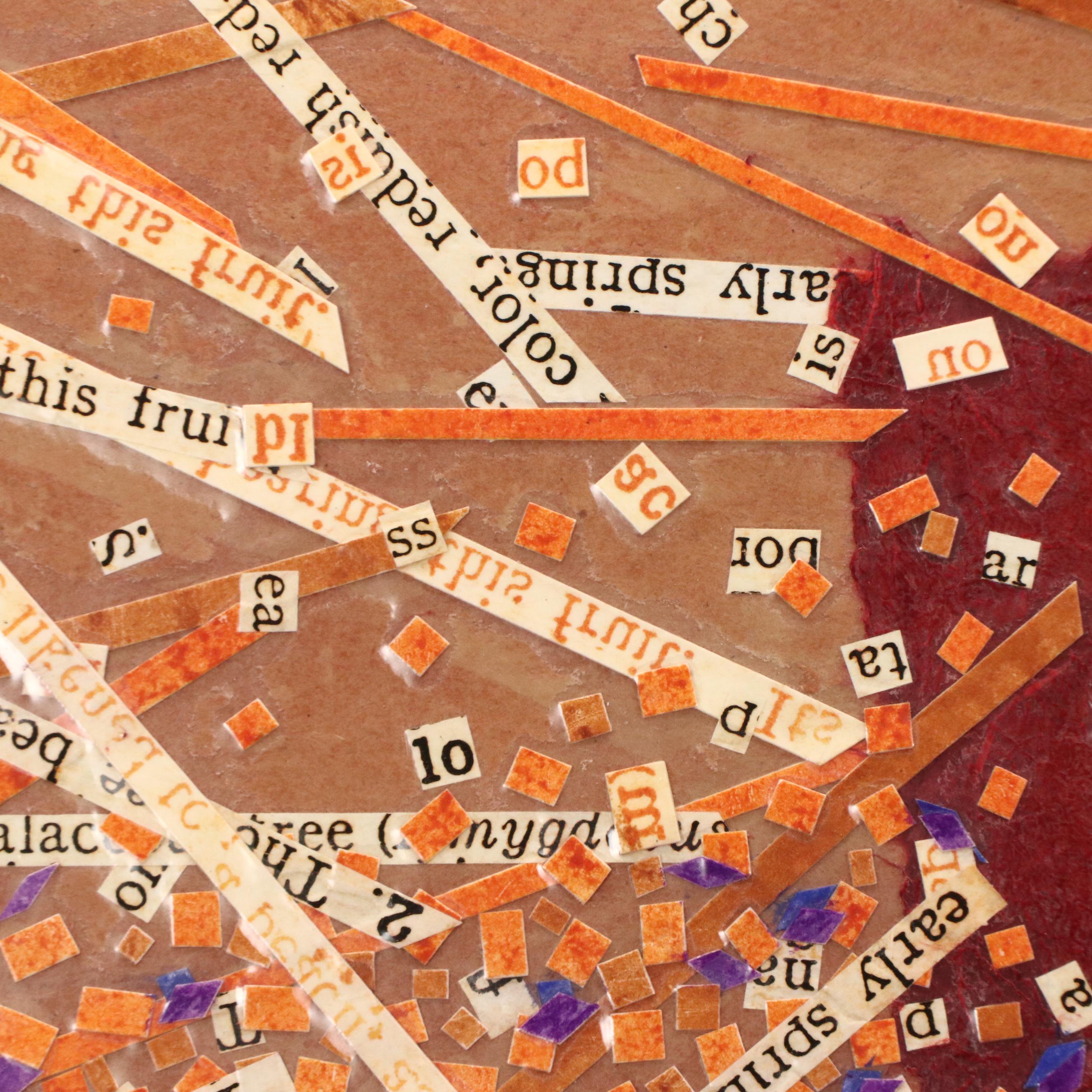 Salvator J. Ingrassia Drawing With Collage "Stone Fruit II," Late 20th Century