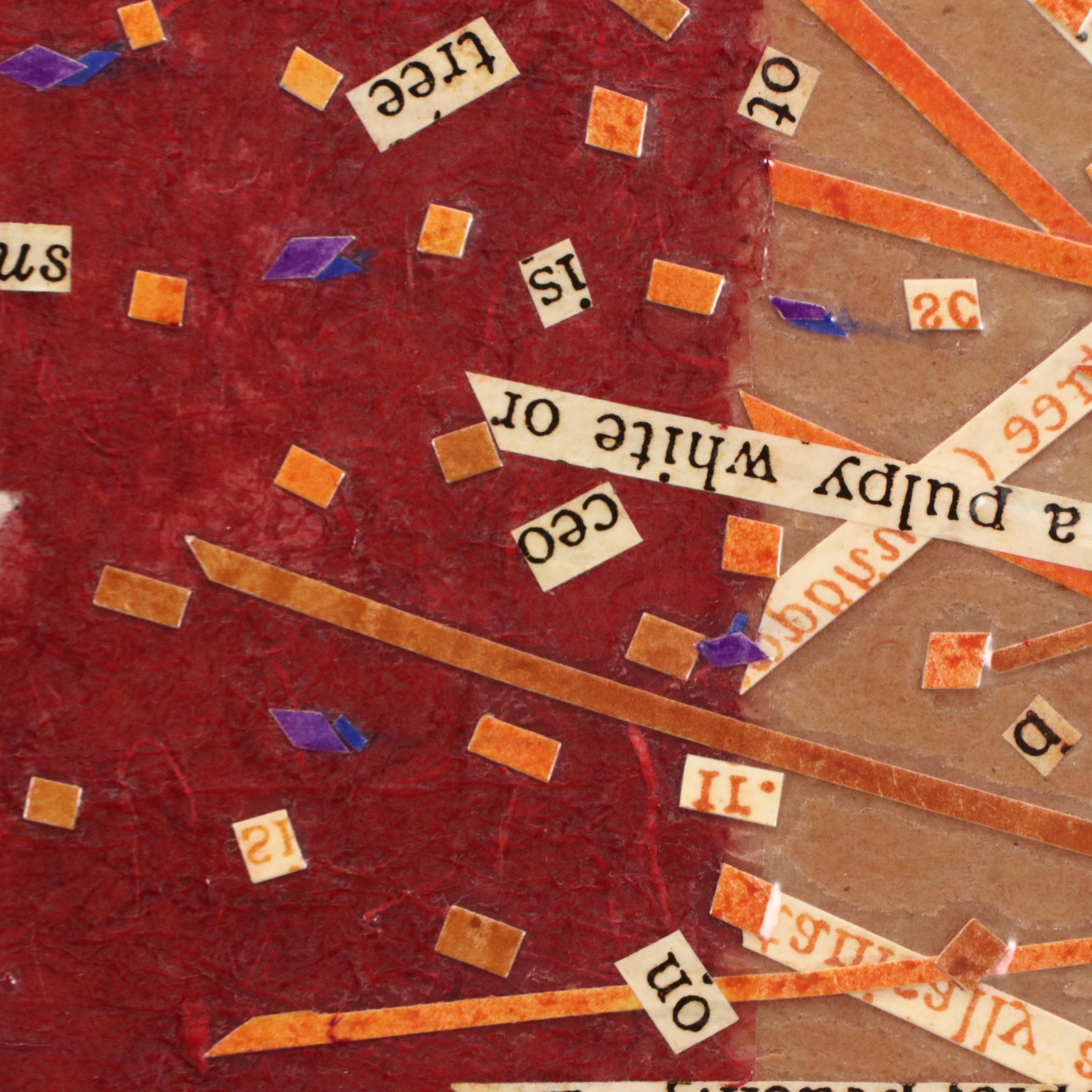 Salvator J. Ingrassia Drawing With Collage "Stone Fruit II," Late 20th Century