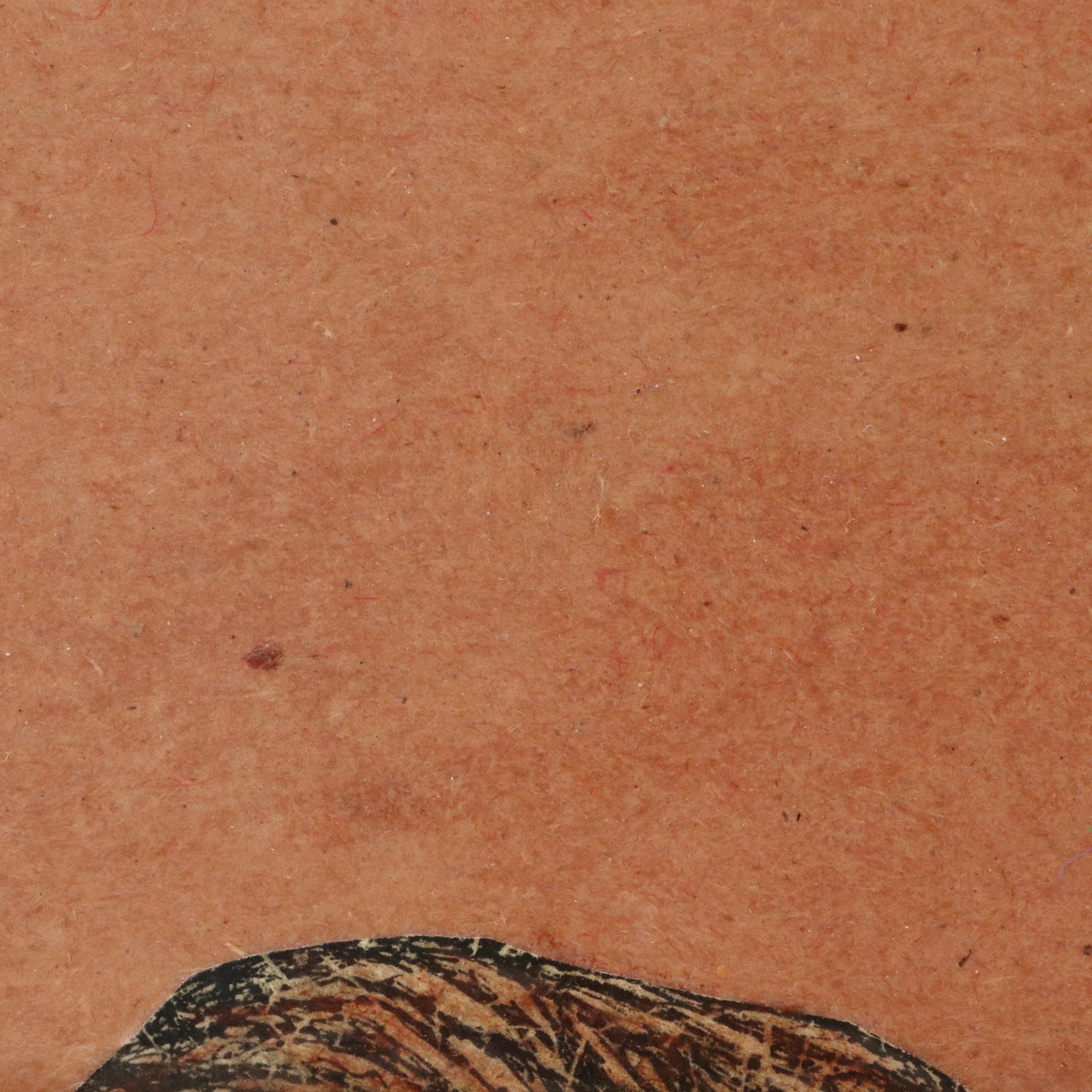 Salvator J. Ingrassia Drawing With Collage "Stone Fruit II," Late 20th Century