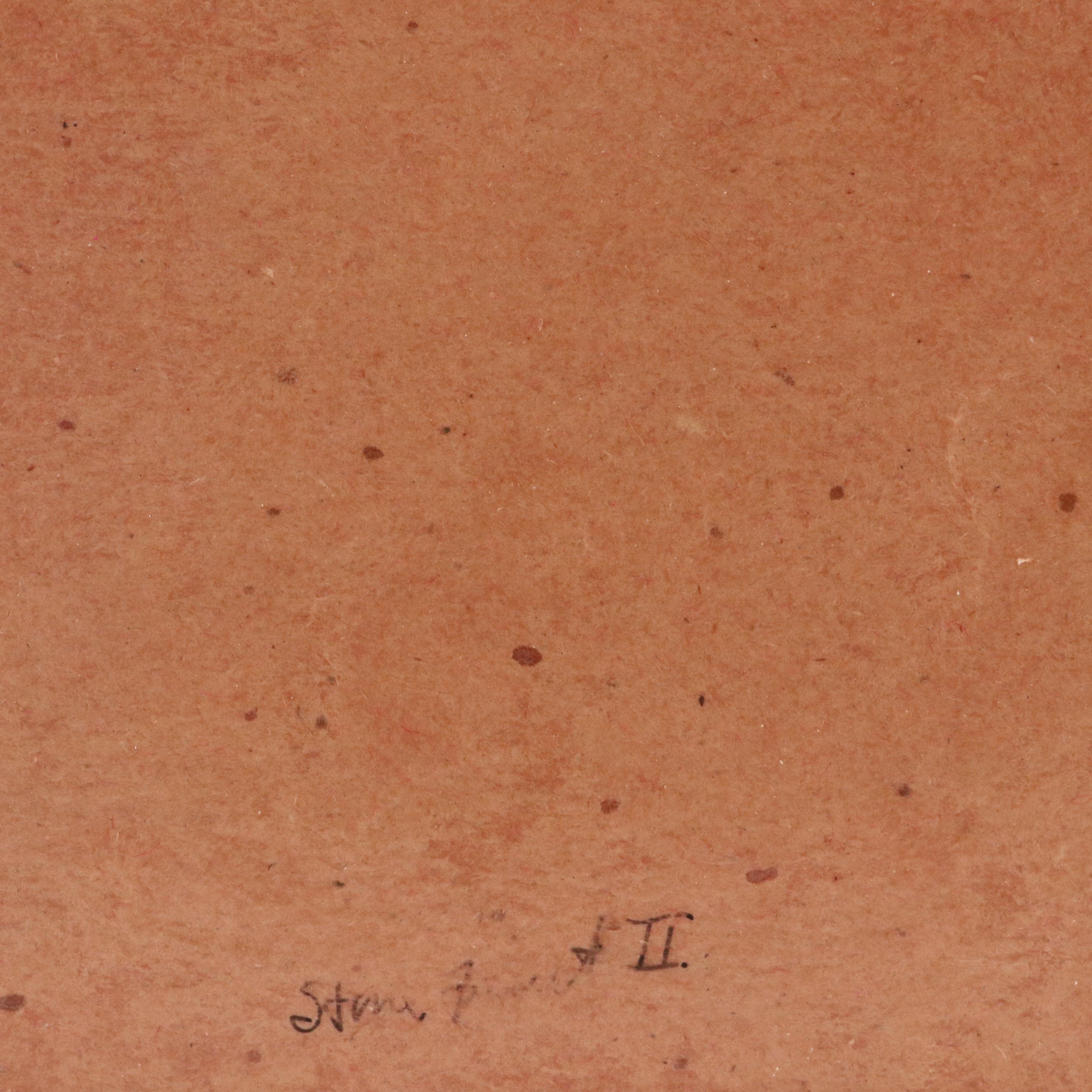 Salvator J. Ingrassia Drawing With Collage "Stone Fruit II," Late 20th Century