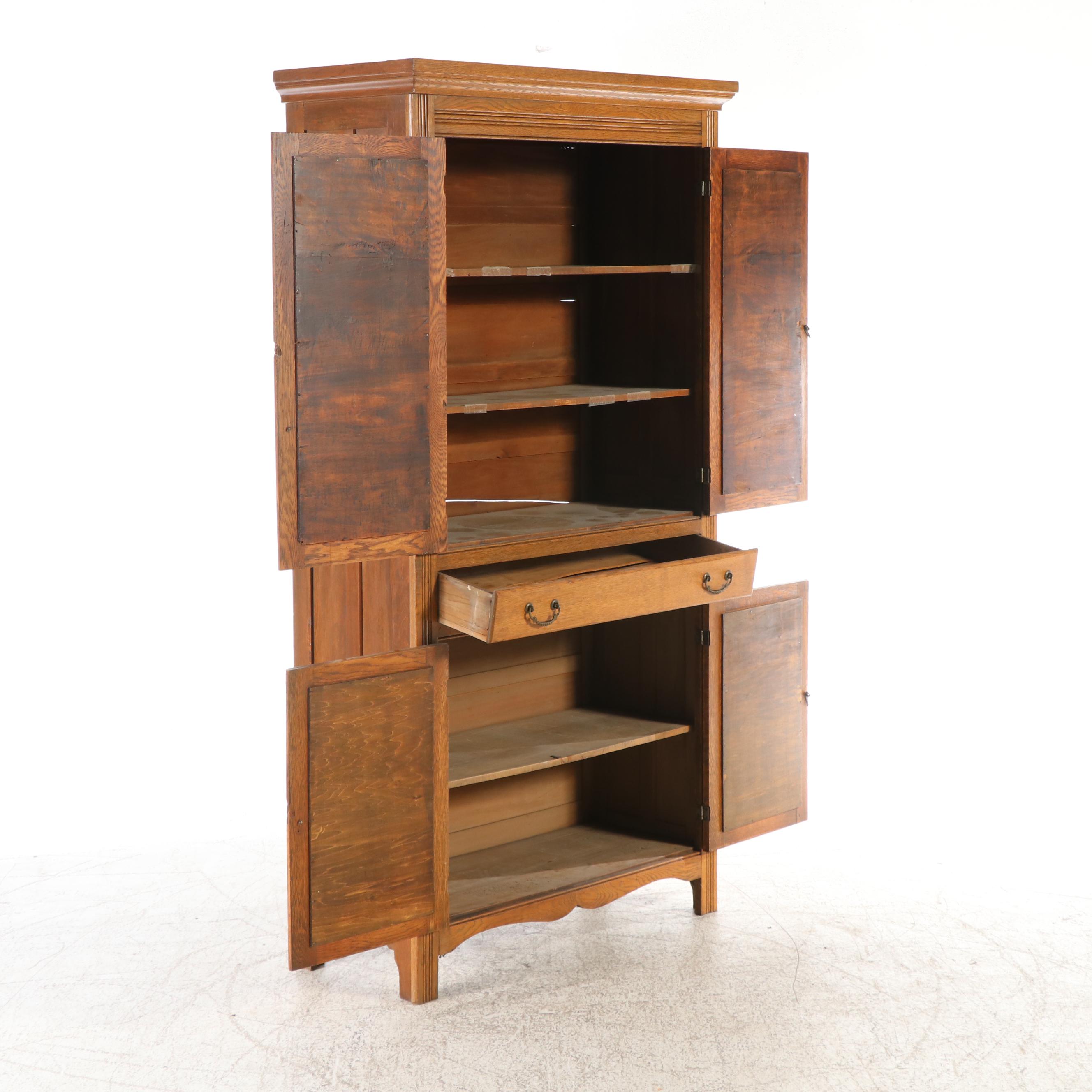 Late Victorian Oak Cupboard, Late 19th/Early 20th Century