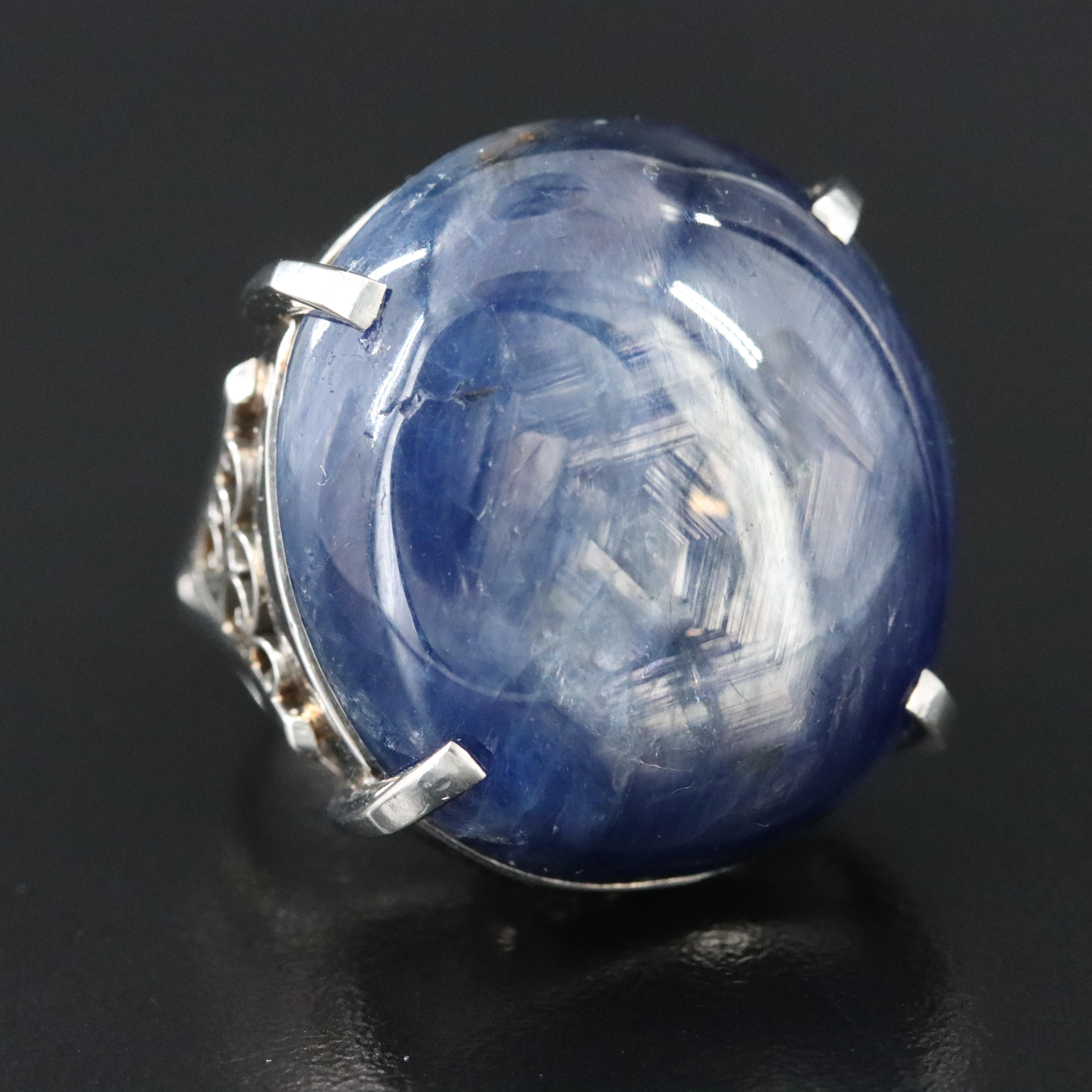 Platinum 79.18 CT Sapphire Ring