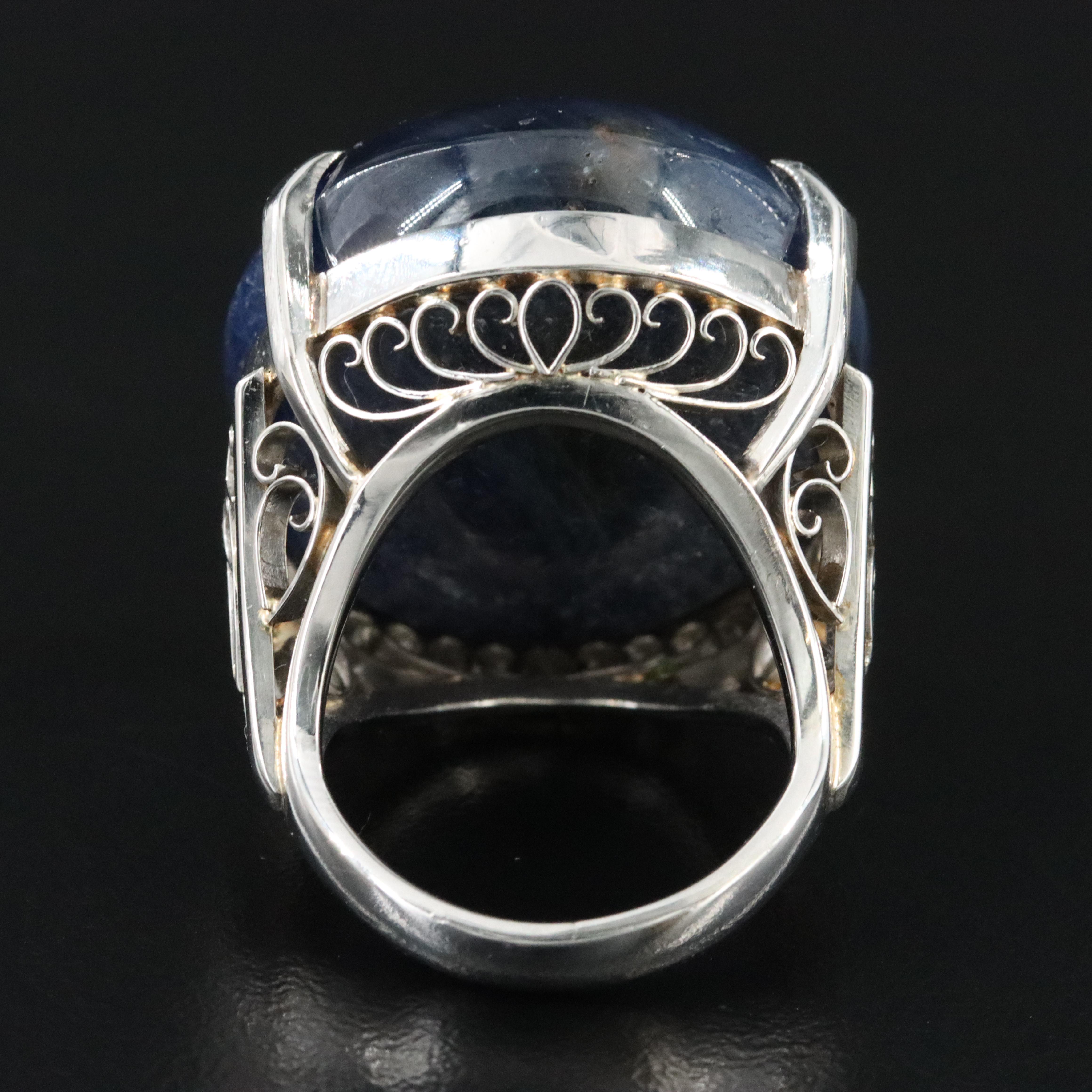 Platinum 79.18 CT Sapphire Ring
