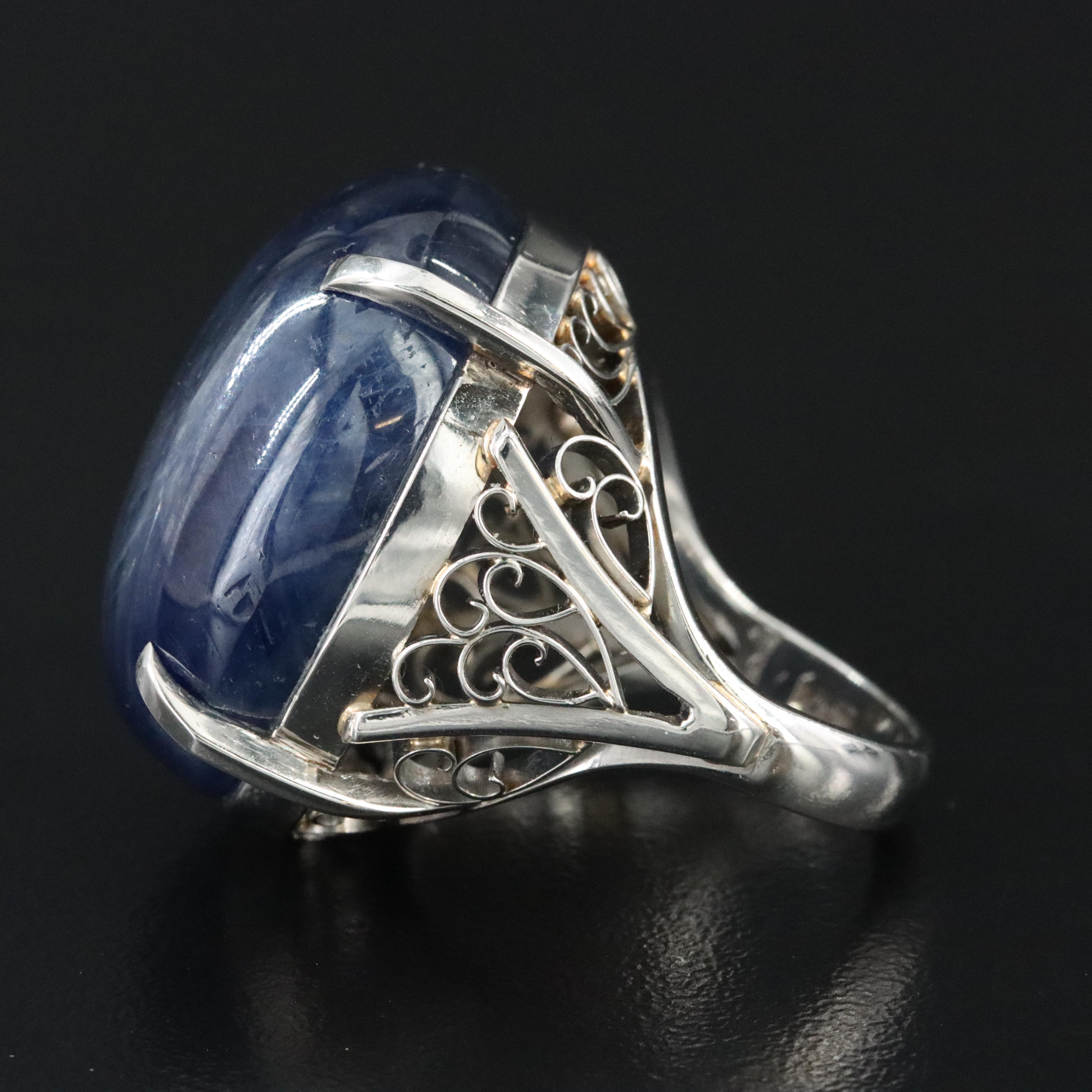 Platinum 79.18 CT Sapphire Ring