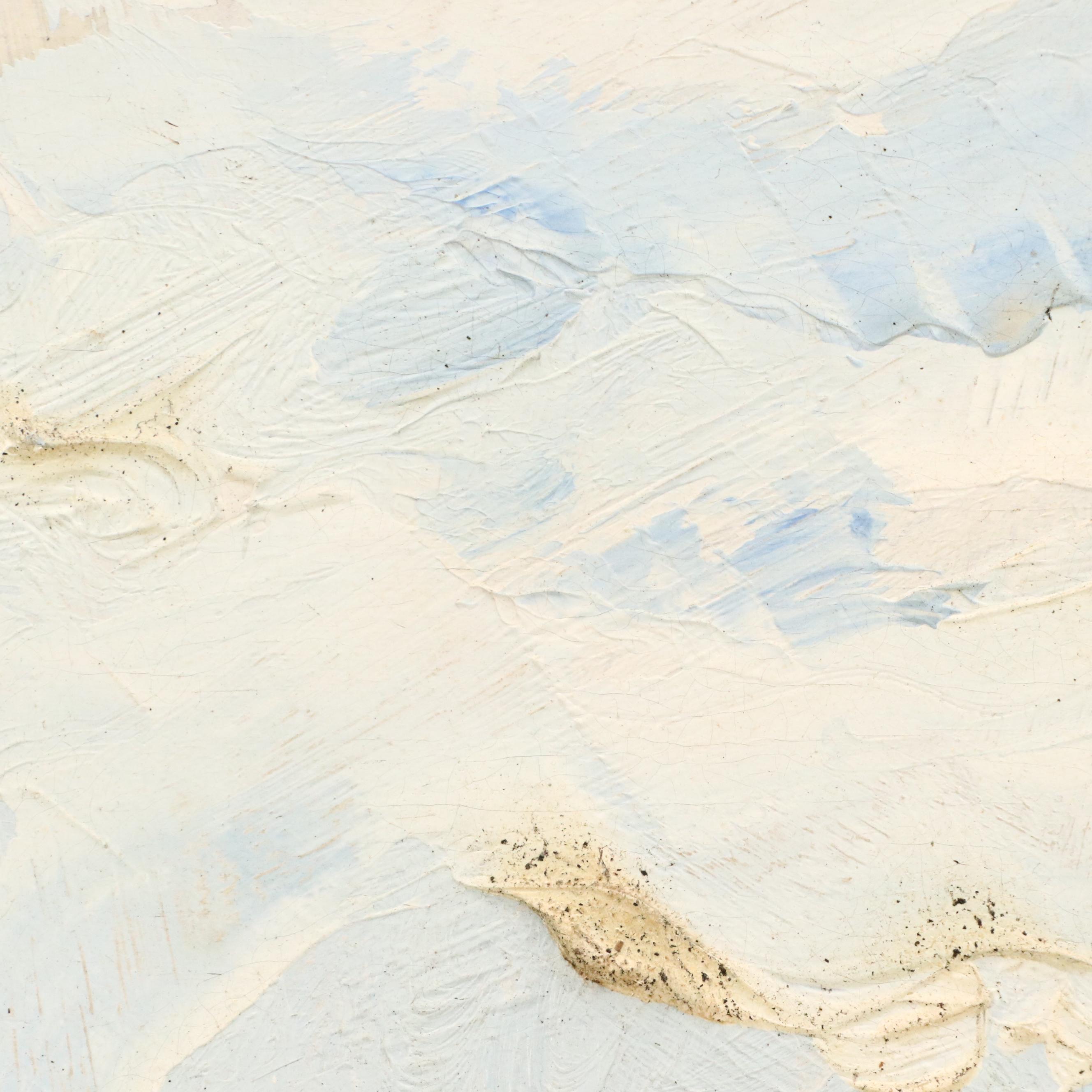 Elmo Gideon Oil Painting of Outdoor Market Scene, 1955